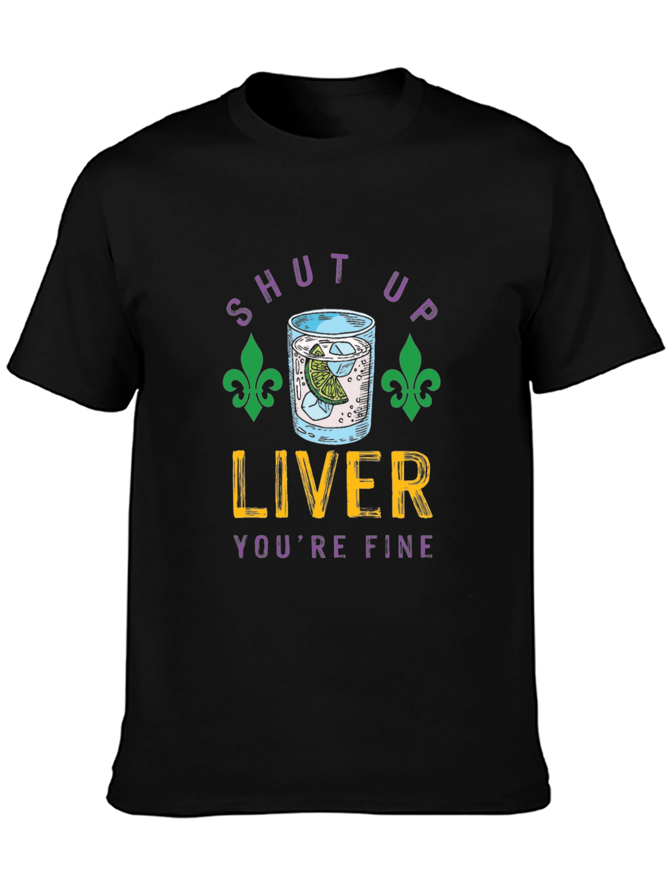 Black Shut Up Liver Funny Party T-Shirt view 3