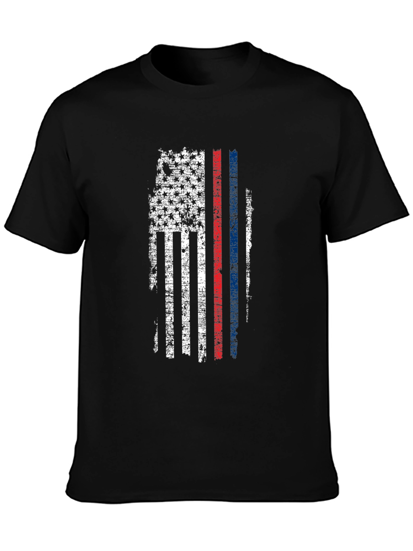 Distressed American Flag Thin Line T-Shirt - 3