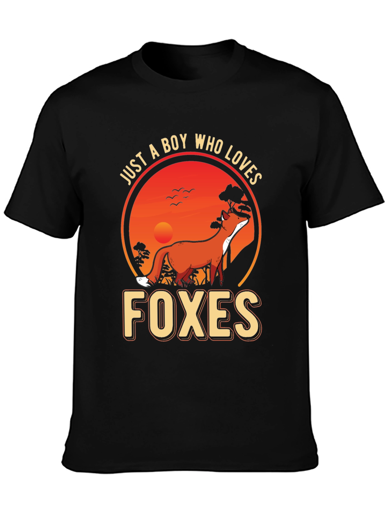 Black Boy Who Loves Foxes Graphic Tee view 3