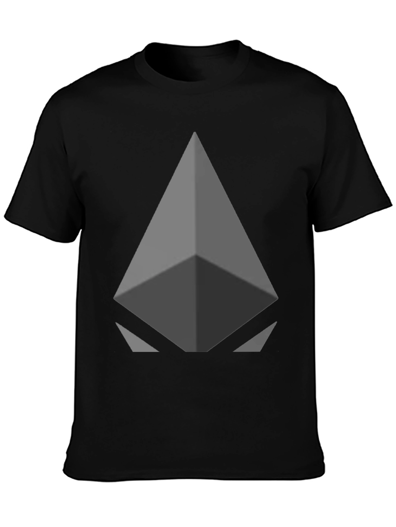 Black Geometric Graphic Print Crew Neck T-Shirt view 3
