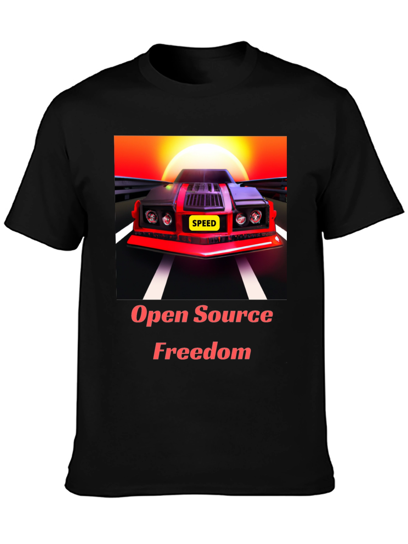 Black Open Source Freedom Graphic Tee view 3