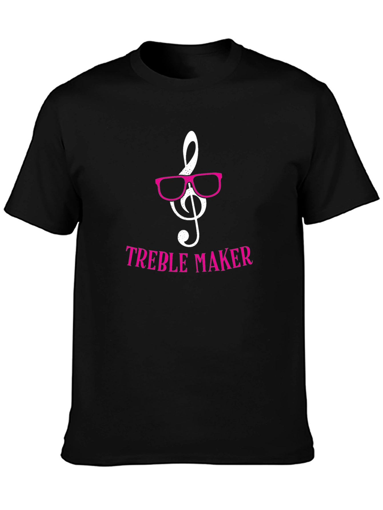 Black Treble Maker Graphic Tee - Music Lover Shirt view 3