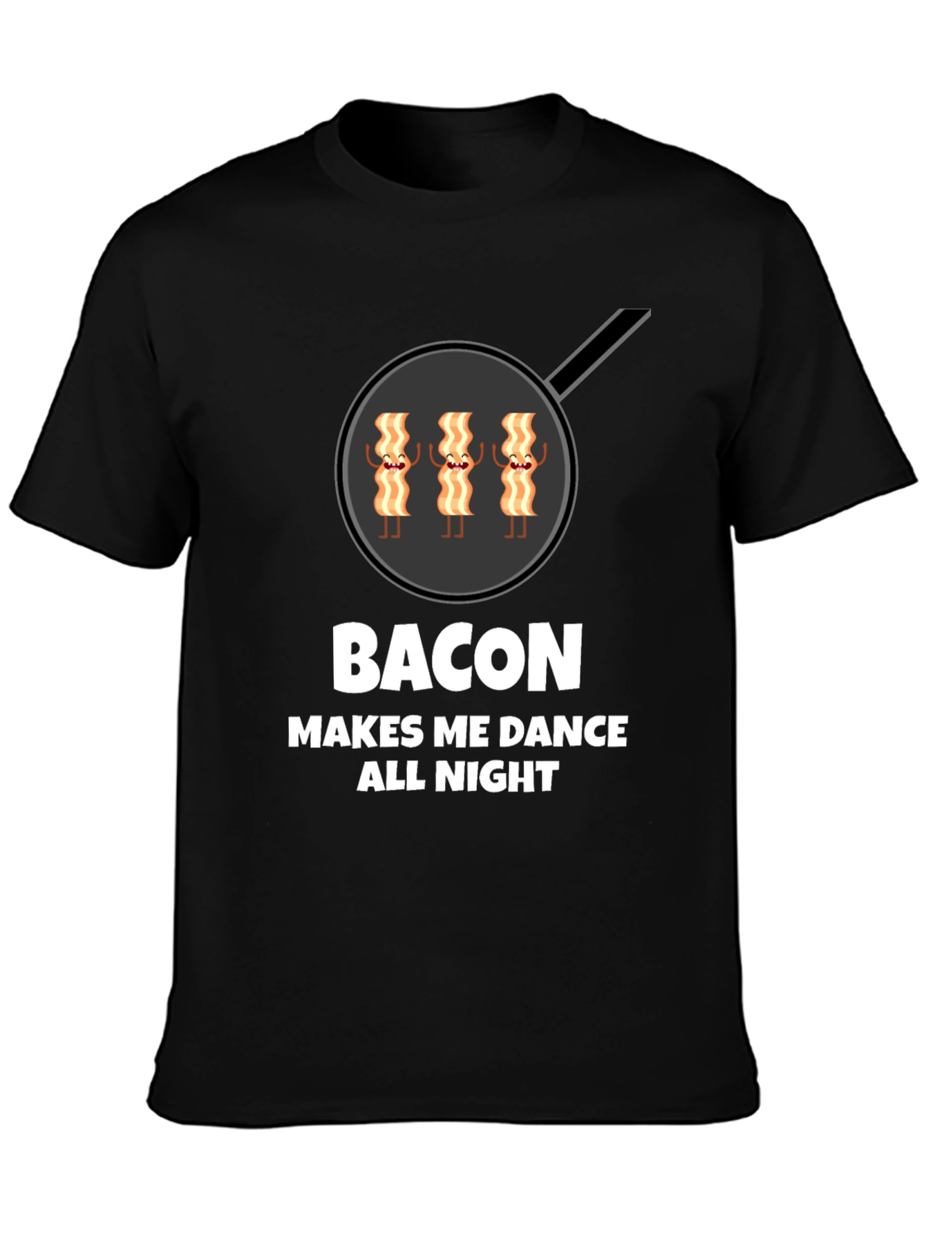 Black Bacon Makes Me Dance All Night Graphic T-Shirt view 3