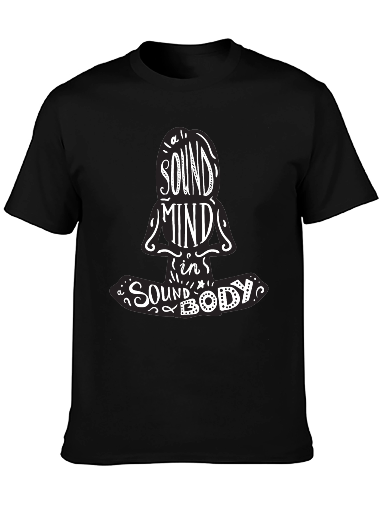 Black Sound Mind in a Sound Body Graphic Tee - Unisex Black T-Shirt view 3