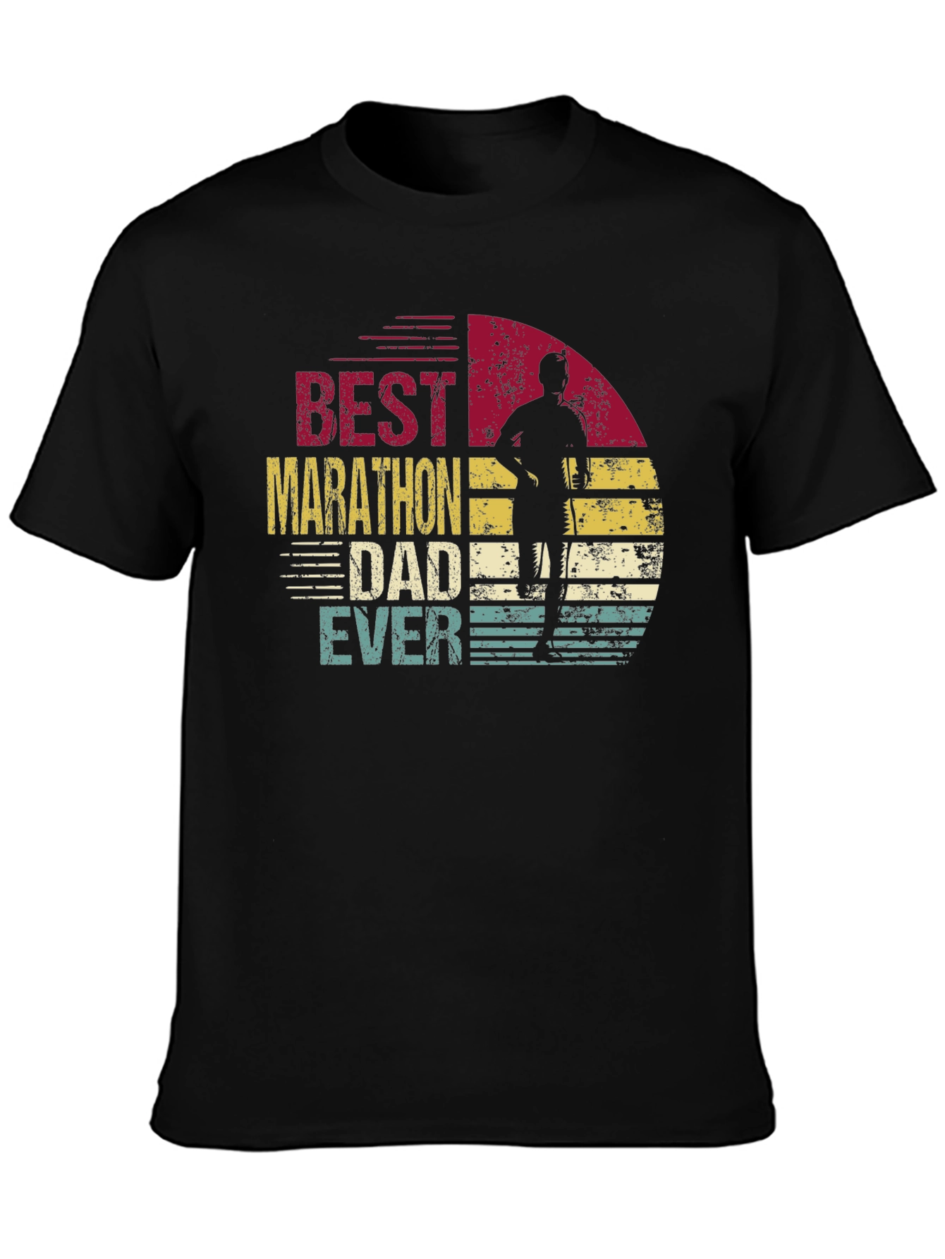 Black Best Marathon Dad Ever T-Shirt view 3