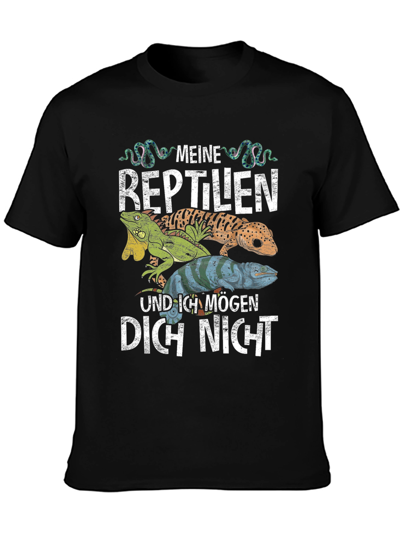 Black Reptile Lover Graphic Tee - Meine Reptilien T-Shirt view 3