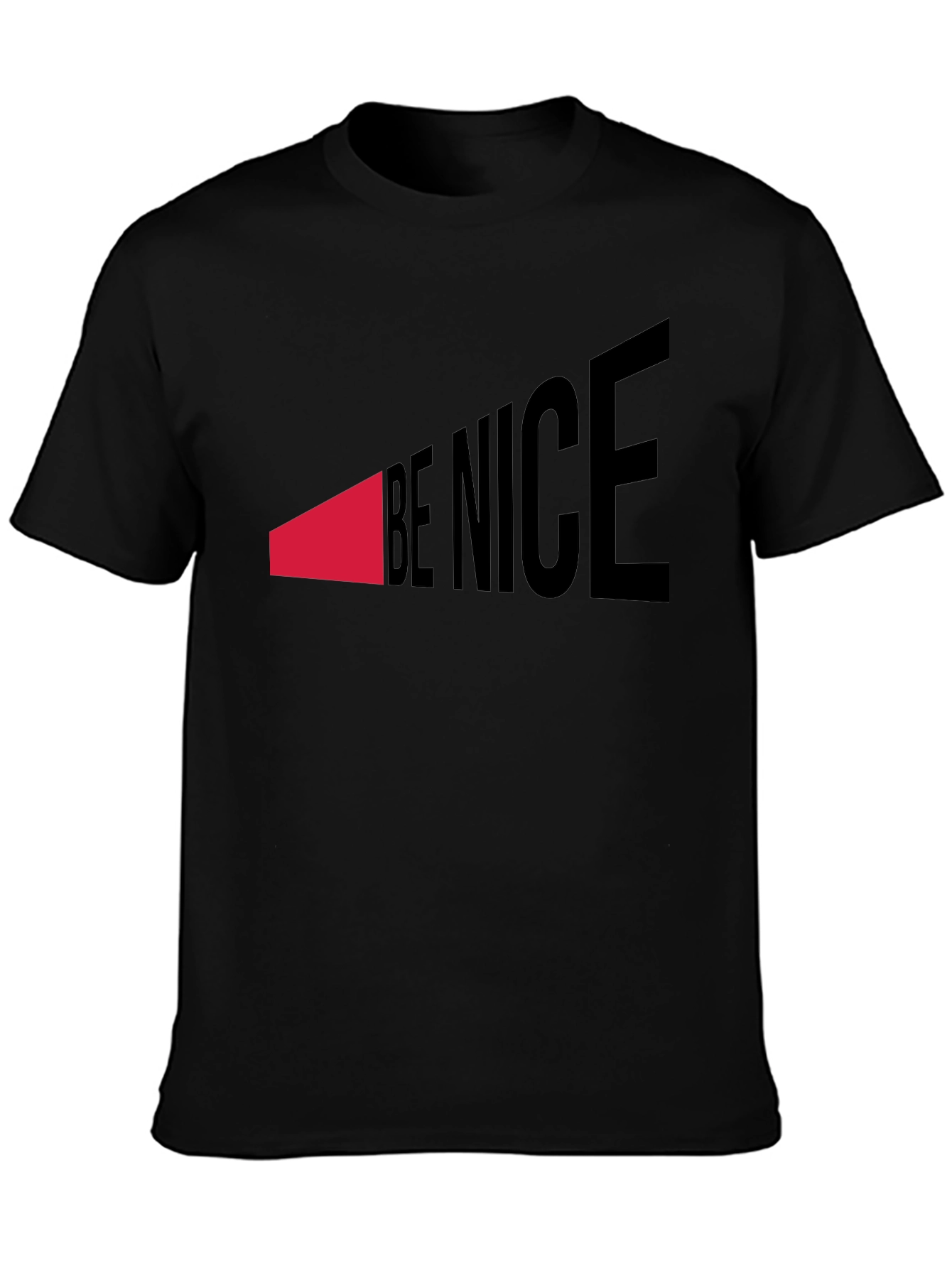 Black Be Nice Graphic Tee - Stylish Statement Shirt view 3