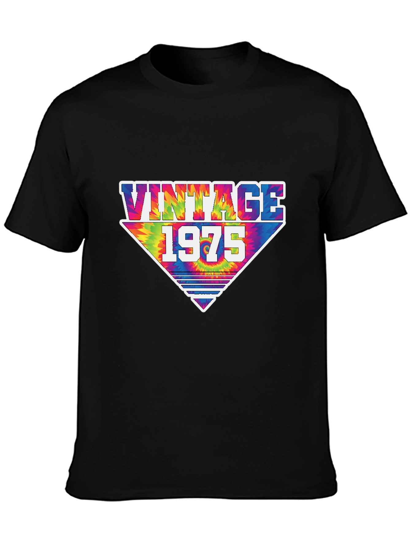 Black Vintage 1975 Tie Dye Graphic T-Shirt view 3