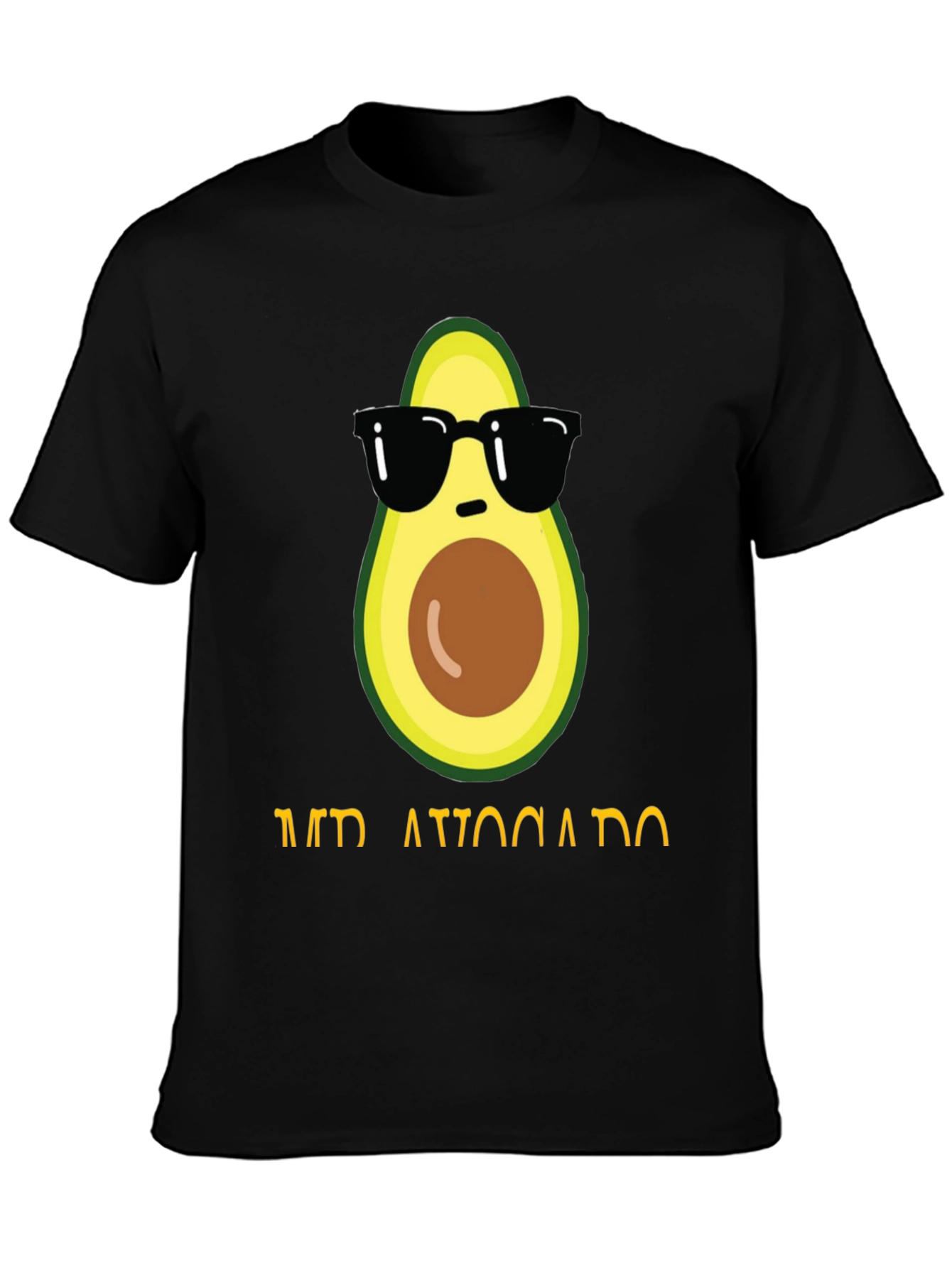 Black Cool Avocado Graphic T-Shirt view 3