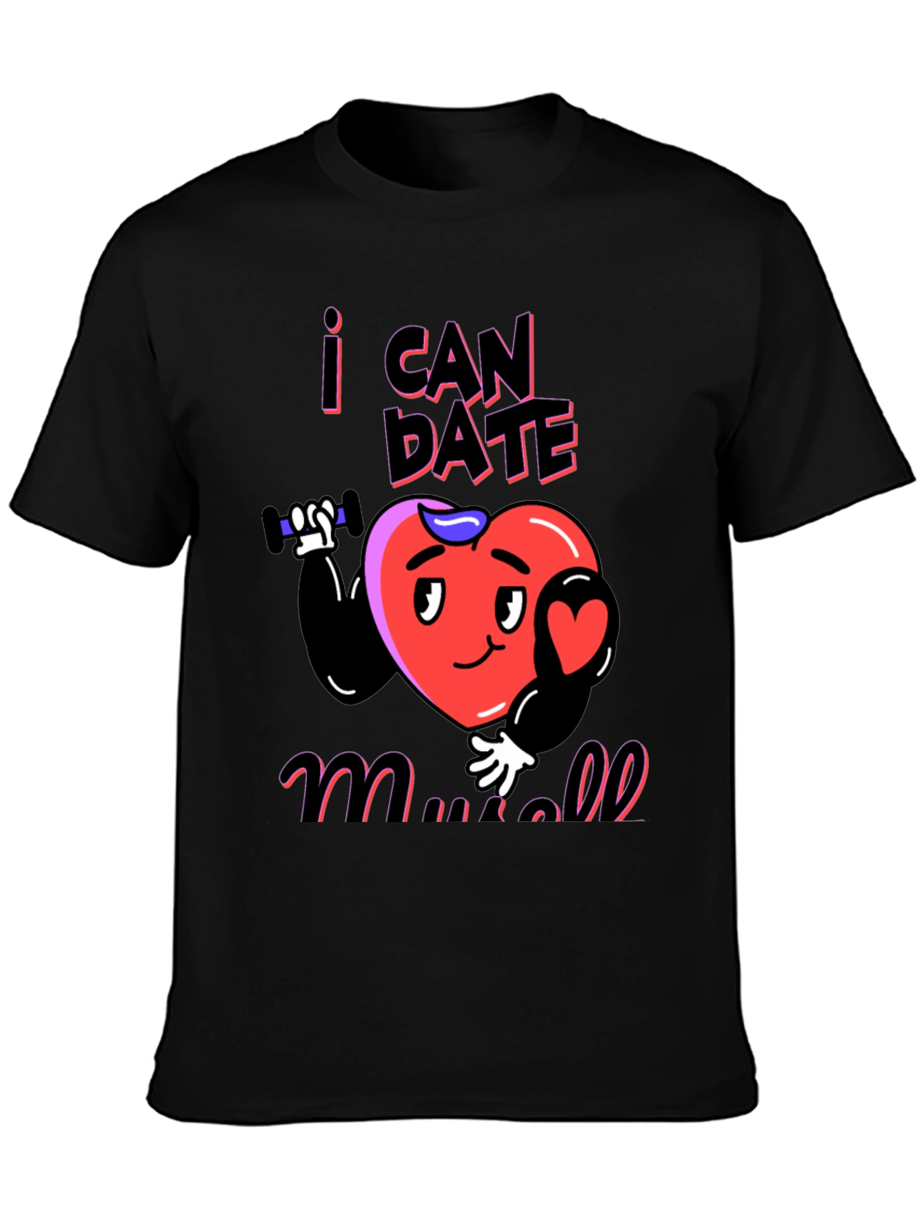 Black I Can Date Myself T-Shirt view 3