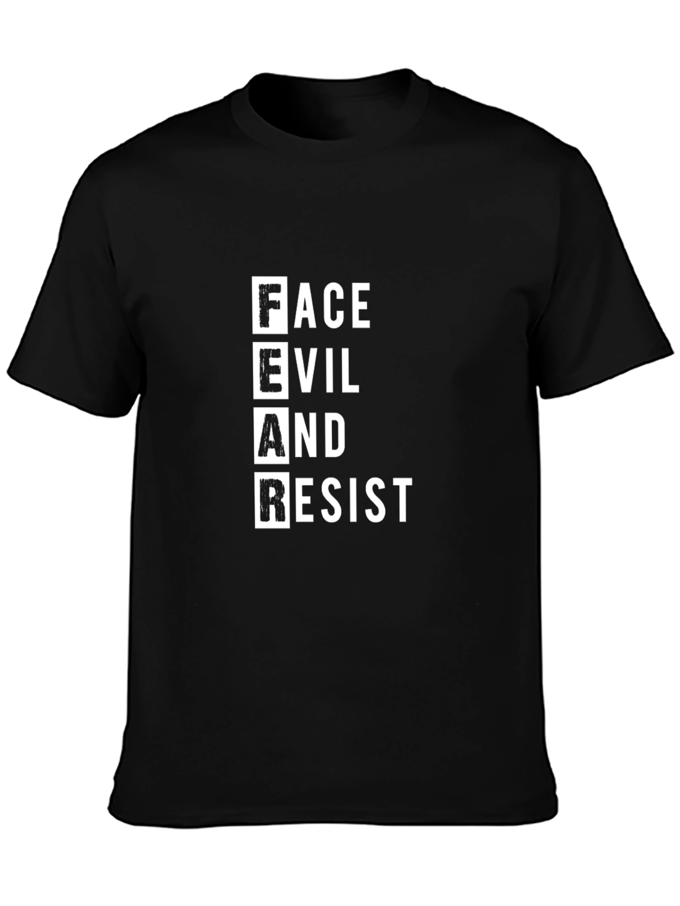 Black Face Evil And Resist Black Graphic T-Shirt view 3
