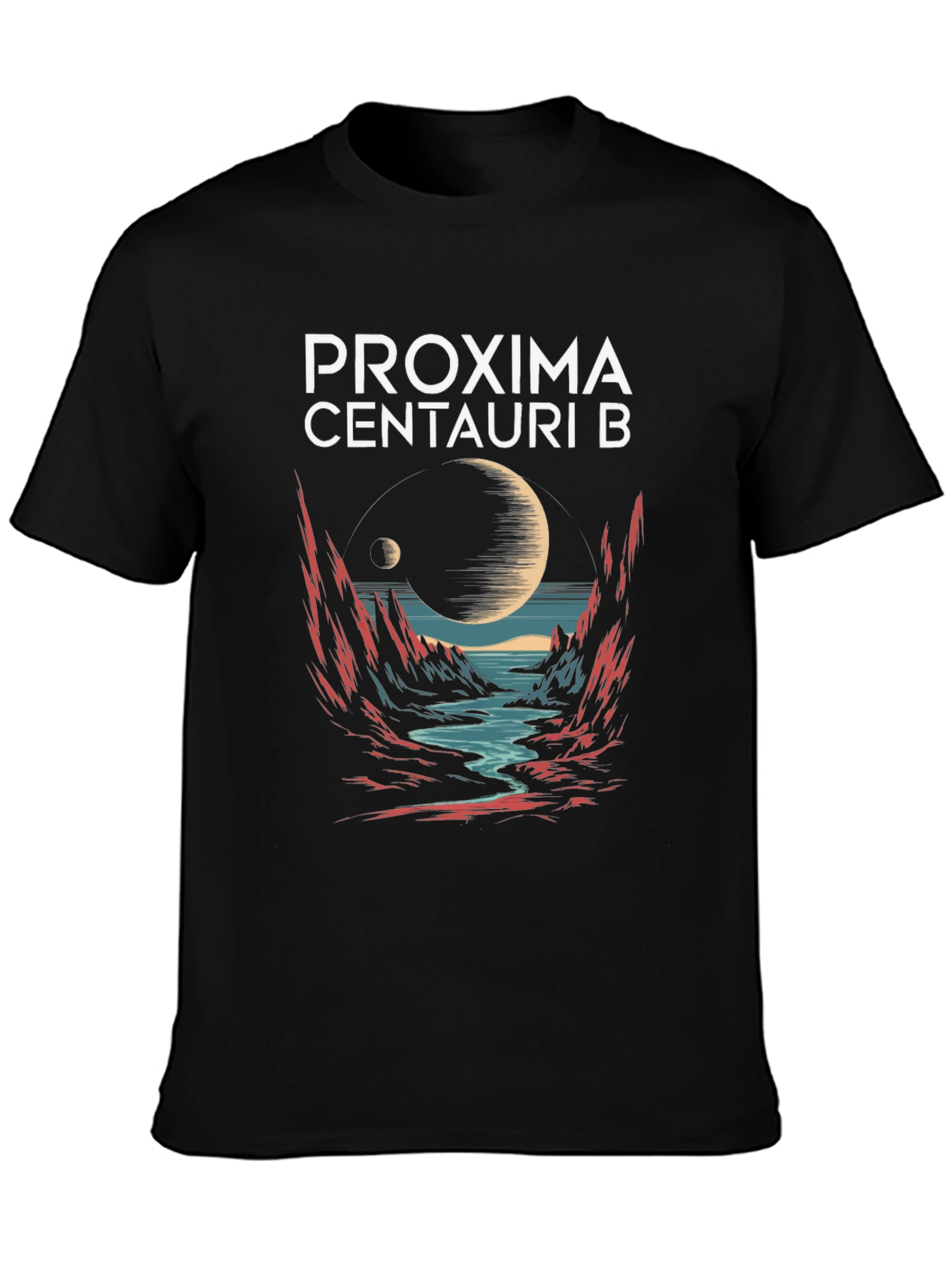 Black Proxima Centauri B Graphic T-Shirt view 3