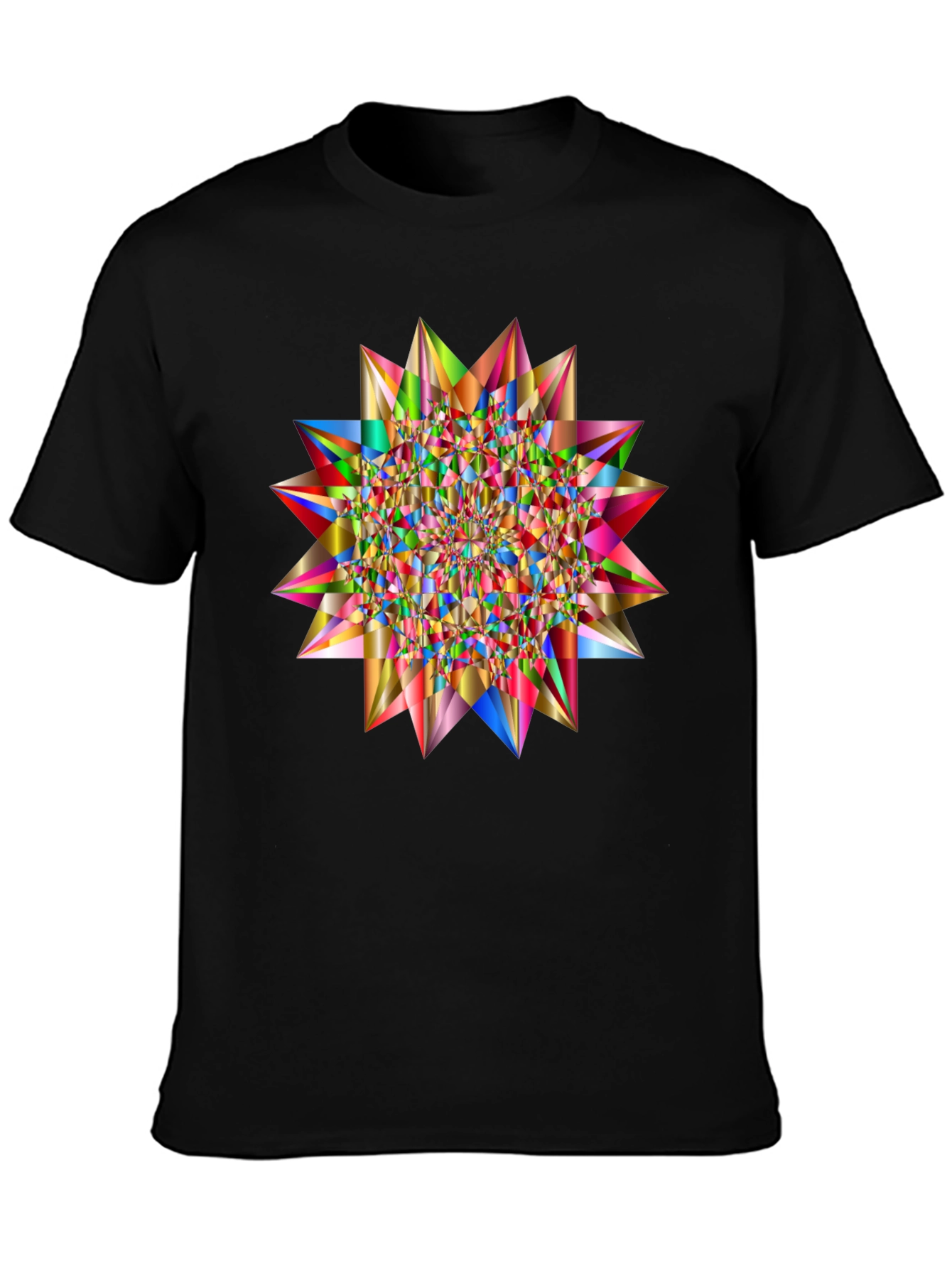 Black Geometric Starburst Tee view 3