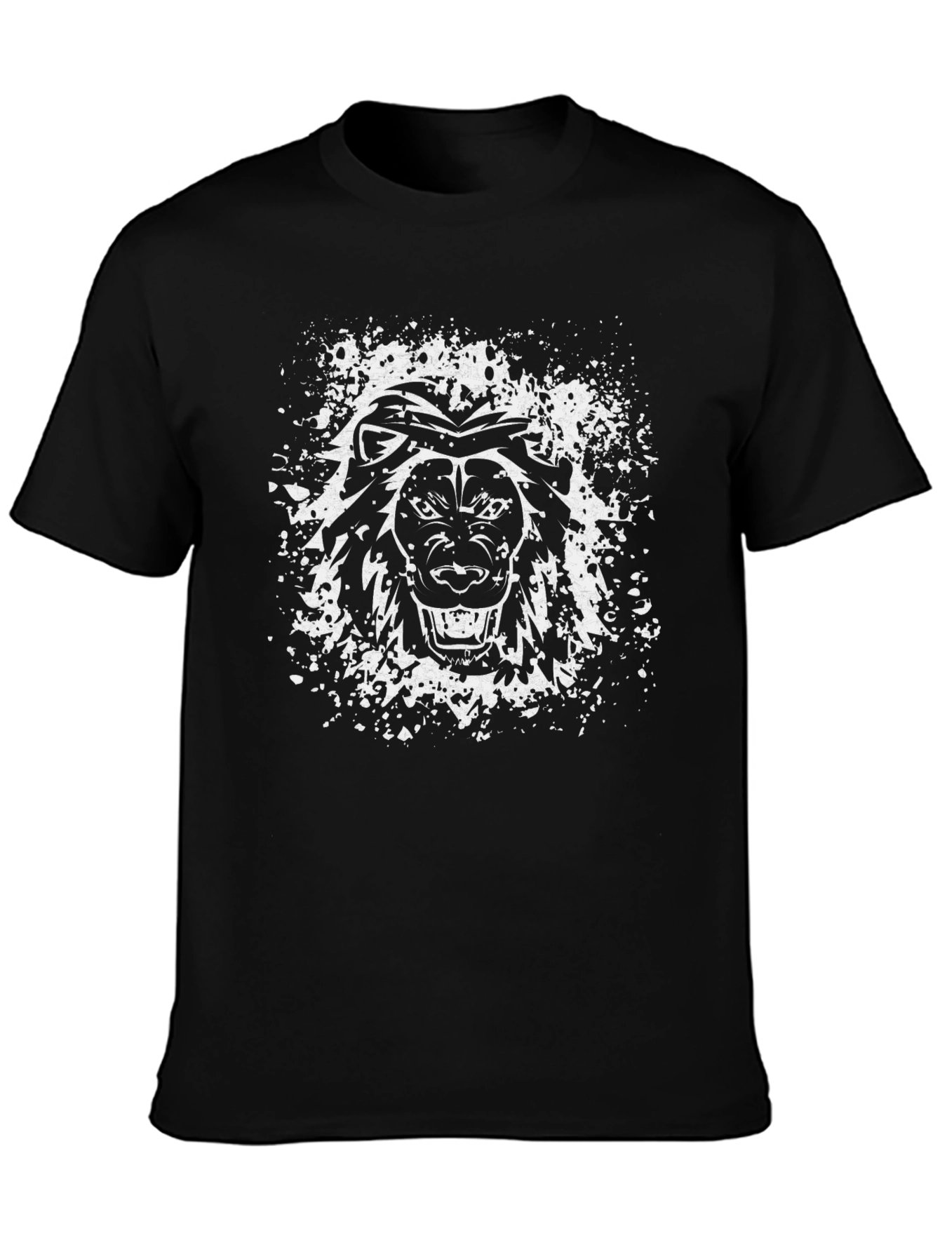 Black Lion Graphic Print T-Shirt - Bold Streetwear Style view 3