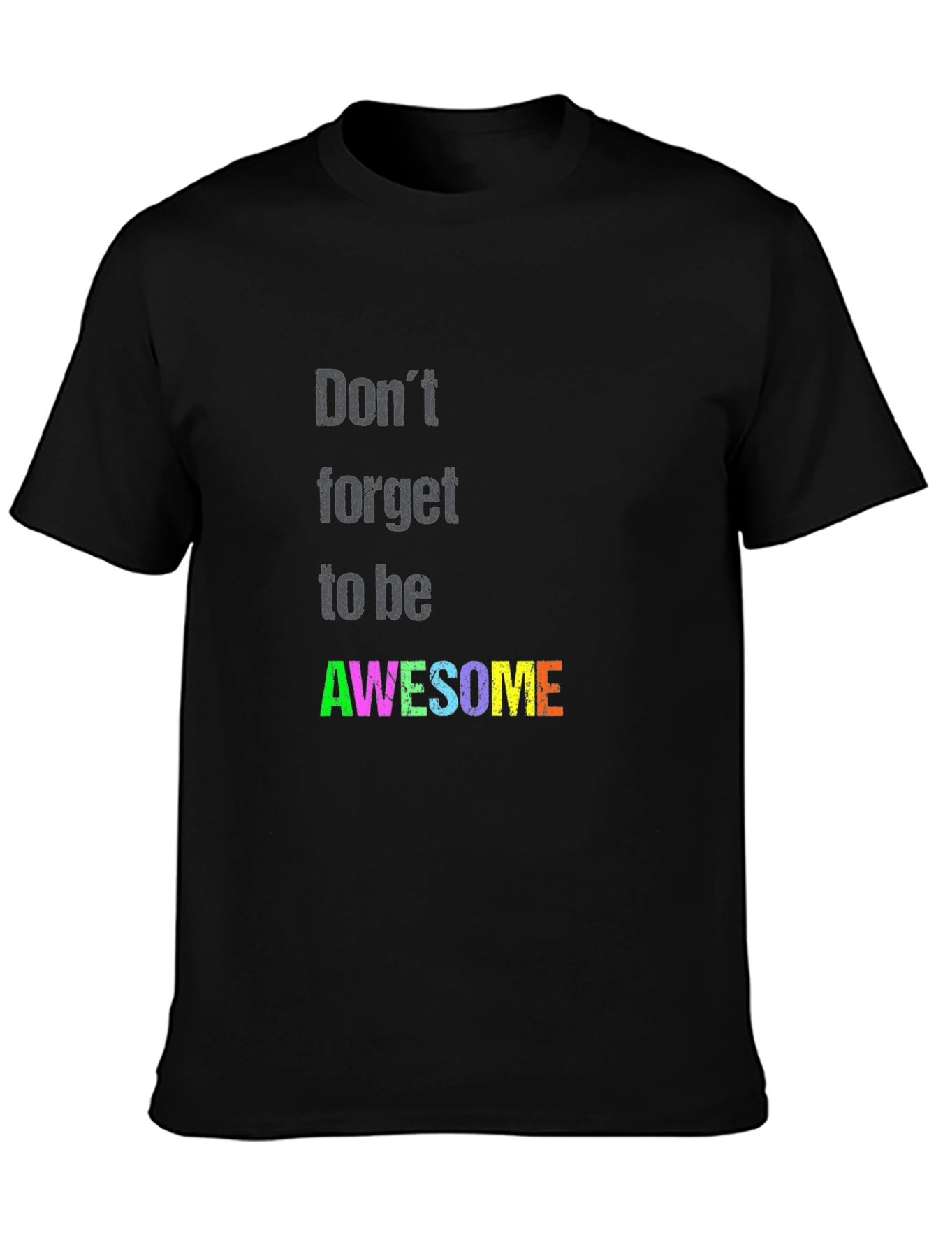 Black Awesome Graphic Tee - Black Short Sleeve T-Shirt view 3