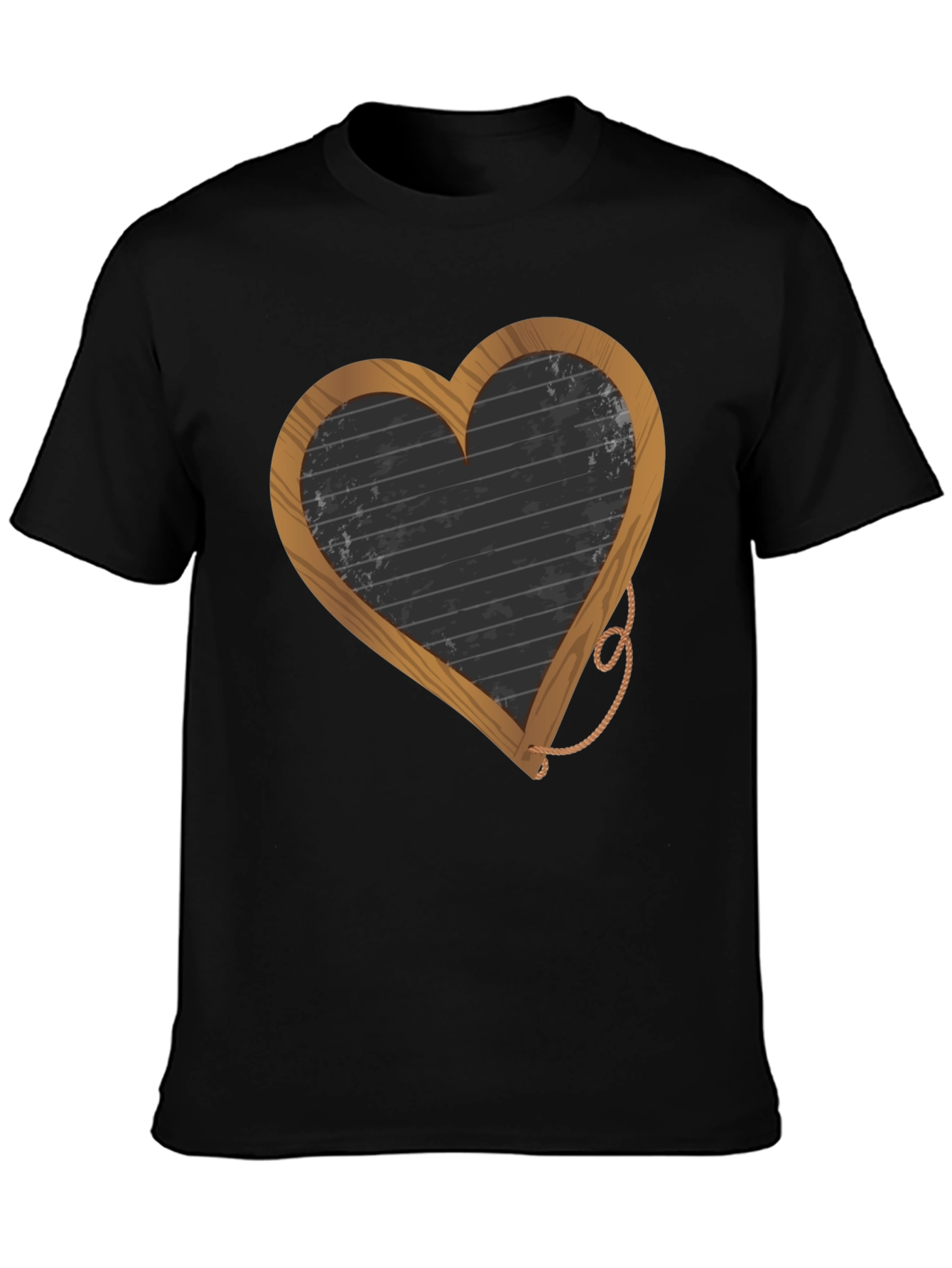 Black Heart-Shaped Blackboard Graphic T-Shirt view 3