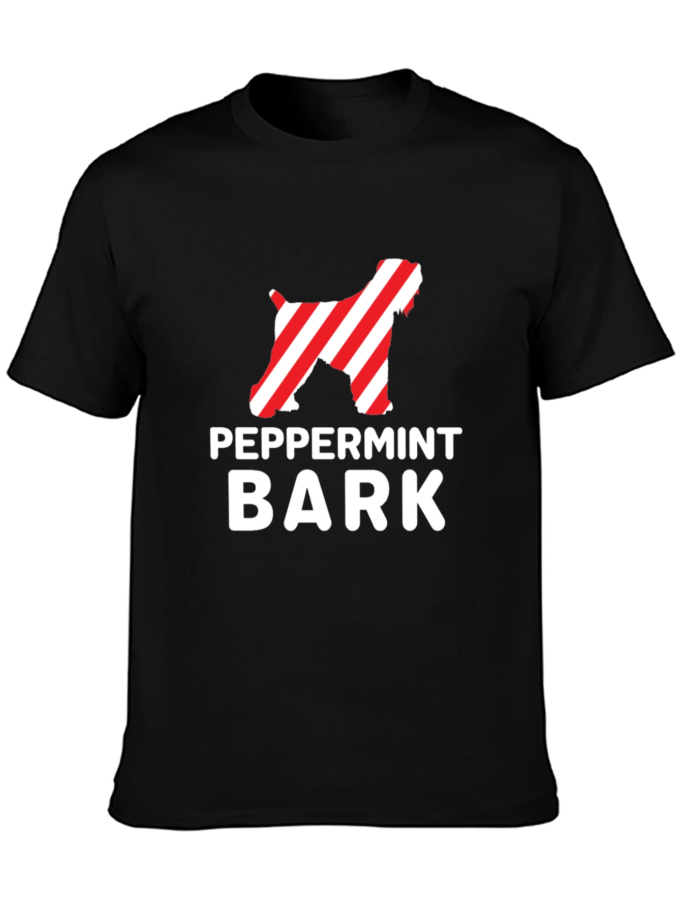 Black Peppermint Bark Dog T-Shirt - Festive Holiday Apparel view 3