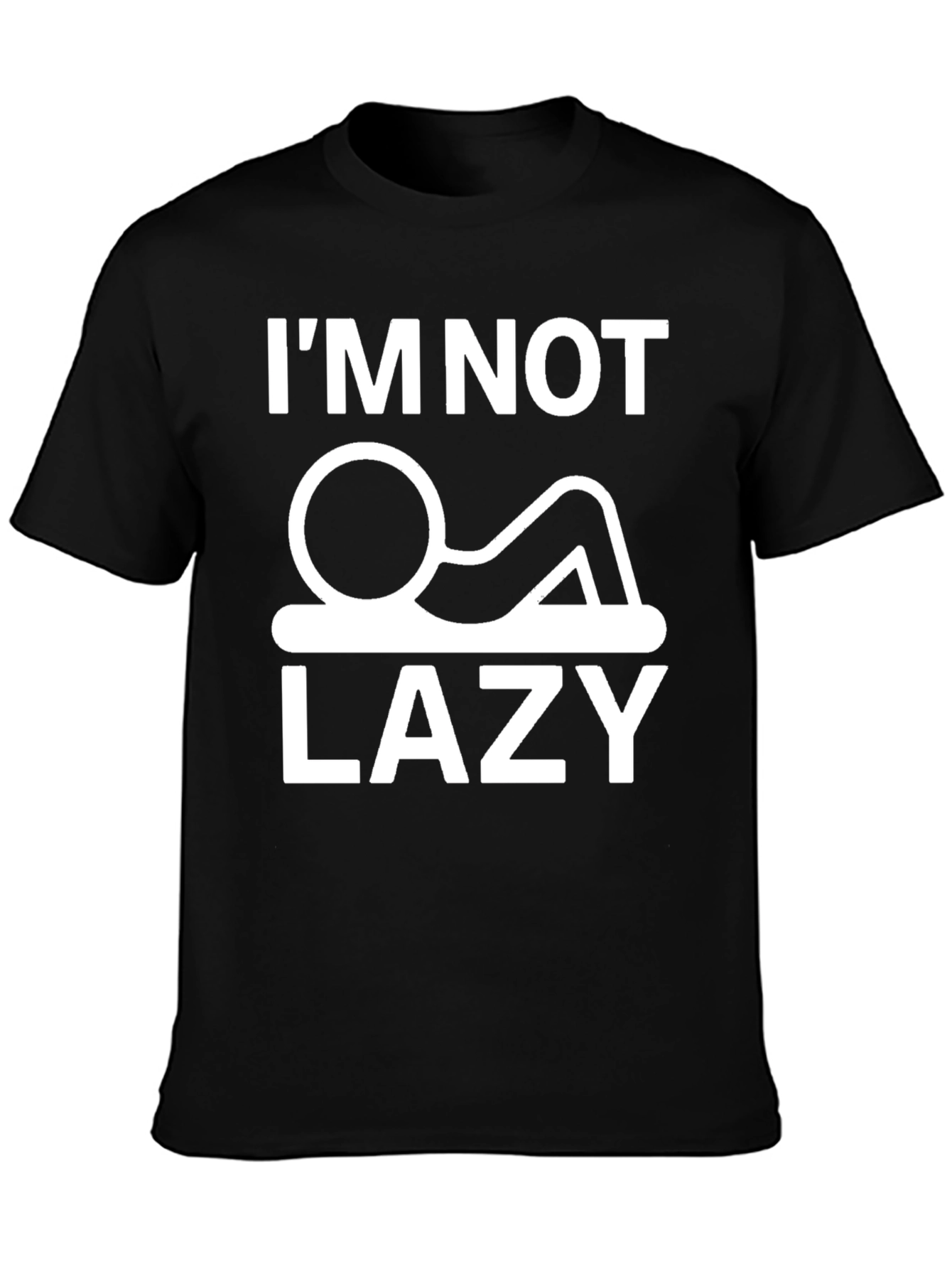 Black I'm Not Lazy Graphic T-Shirt - Black view 3