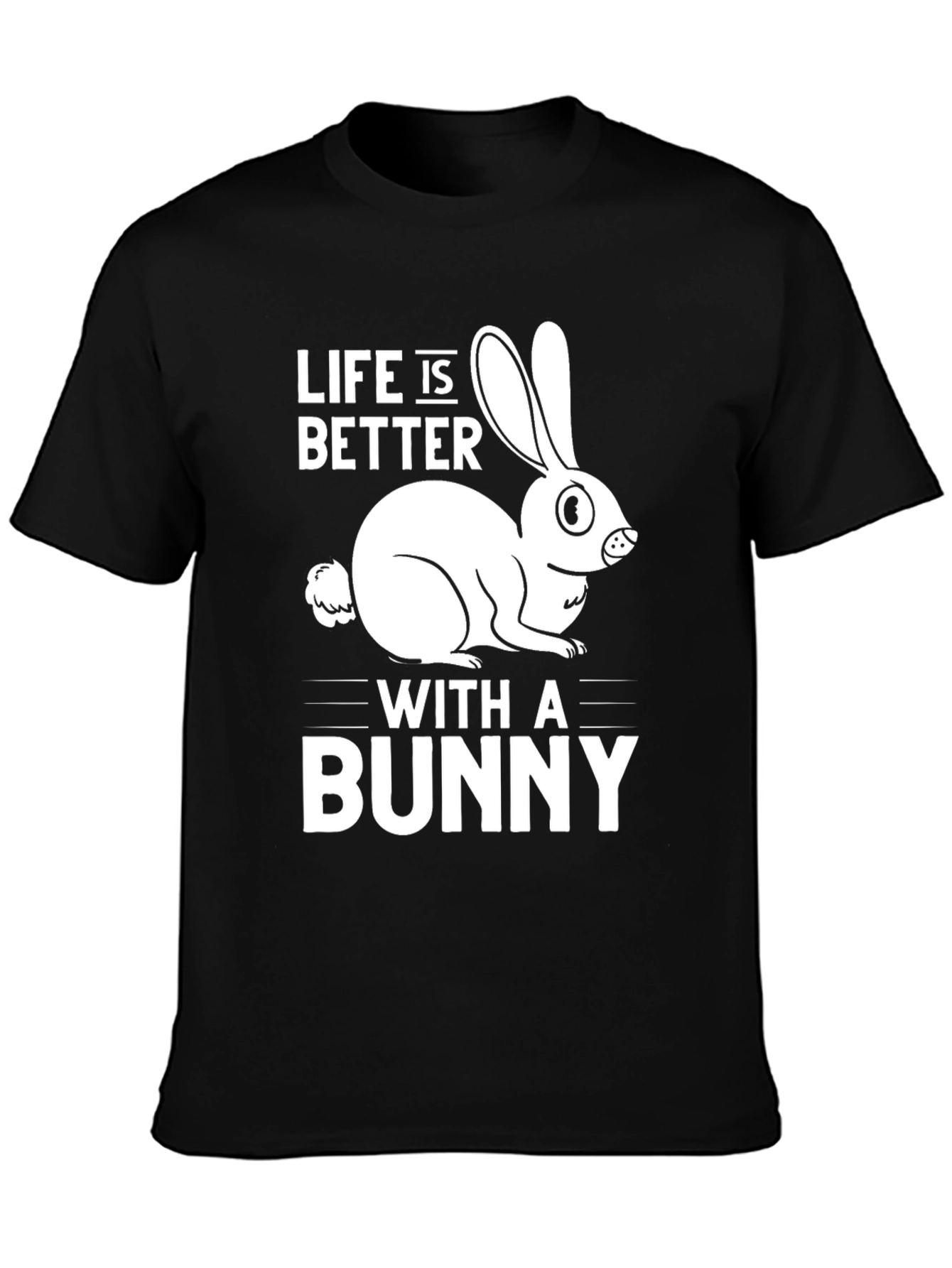 Black Life is Better with a Bunny T-Shirt view 3