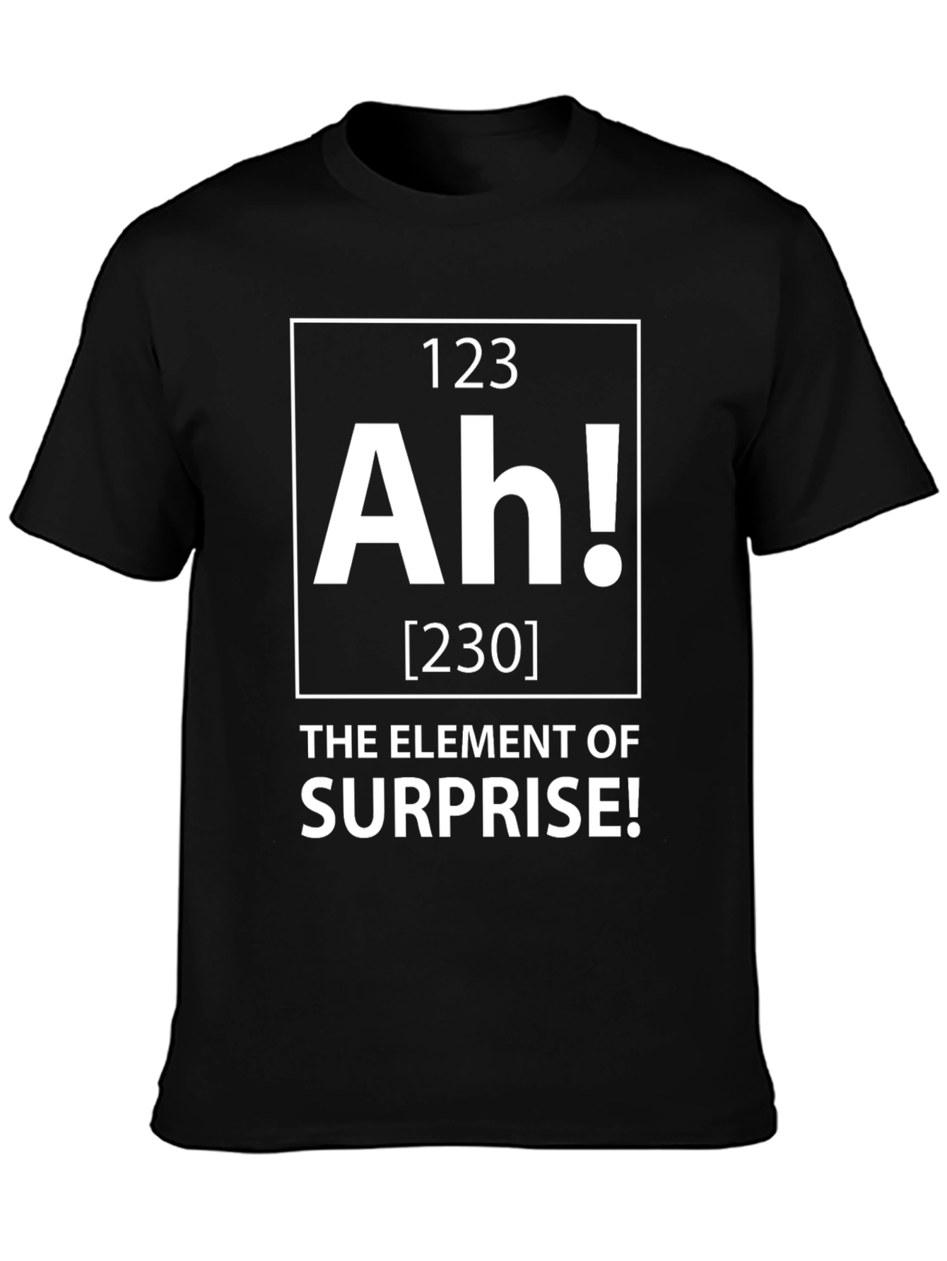 Black Funny Element of Surprise Graphic T-Shirt view 3