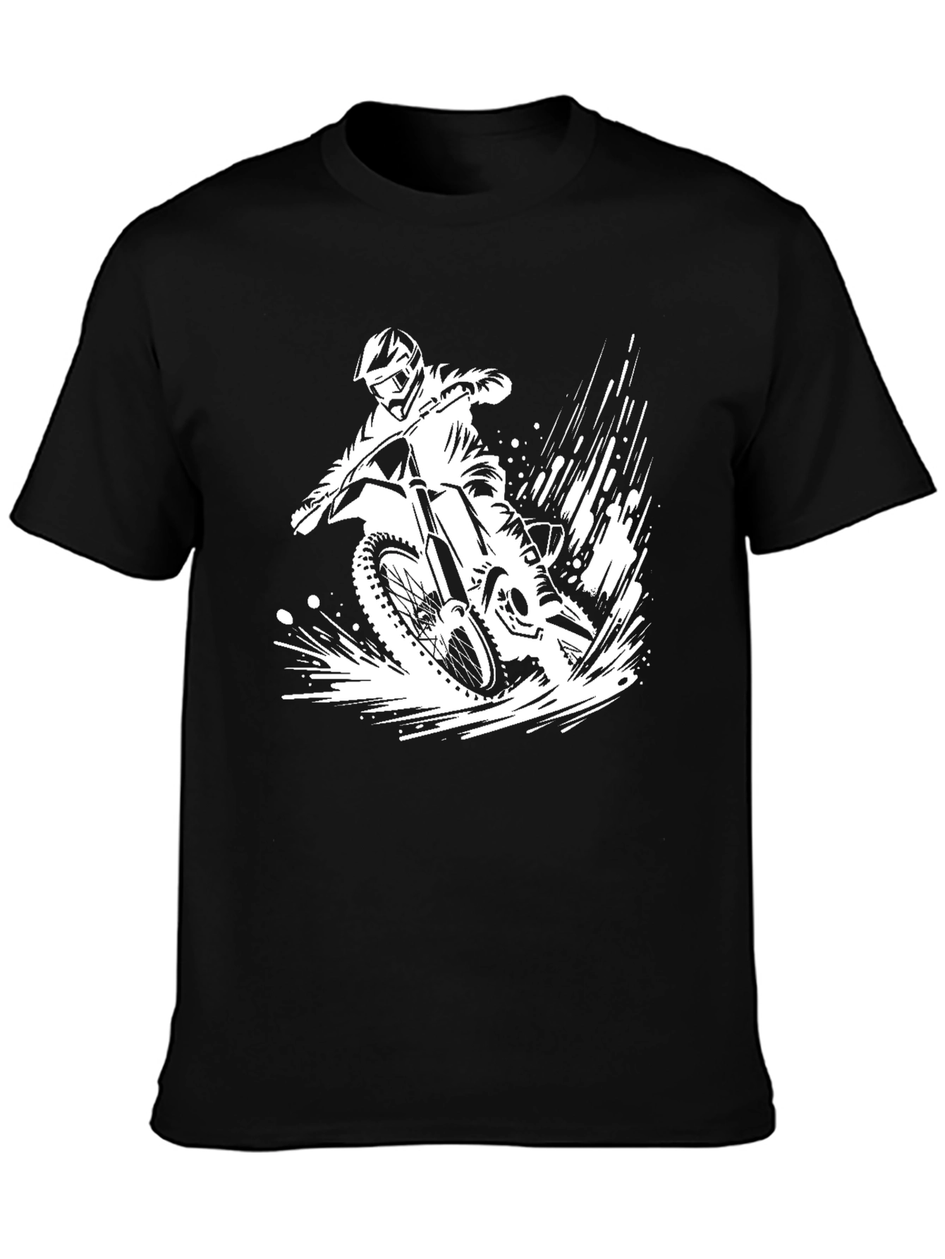 Motocross Rider Graphic Tee - Black Cotton T-Shirt - 3