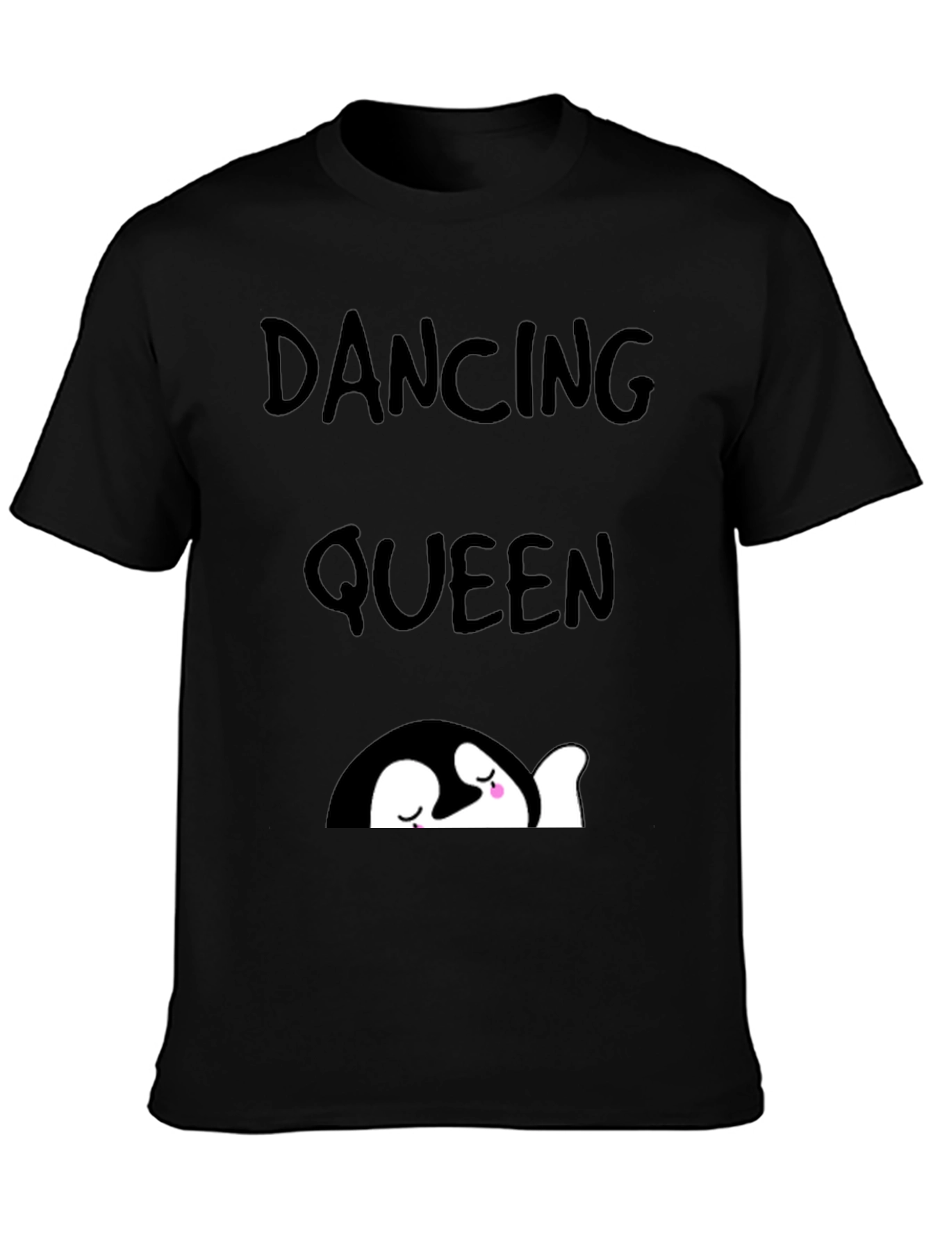 Black Dancing Queen Penguin Graphic Tee view 3