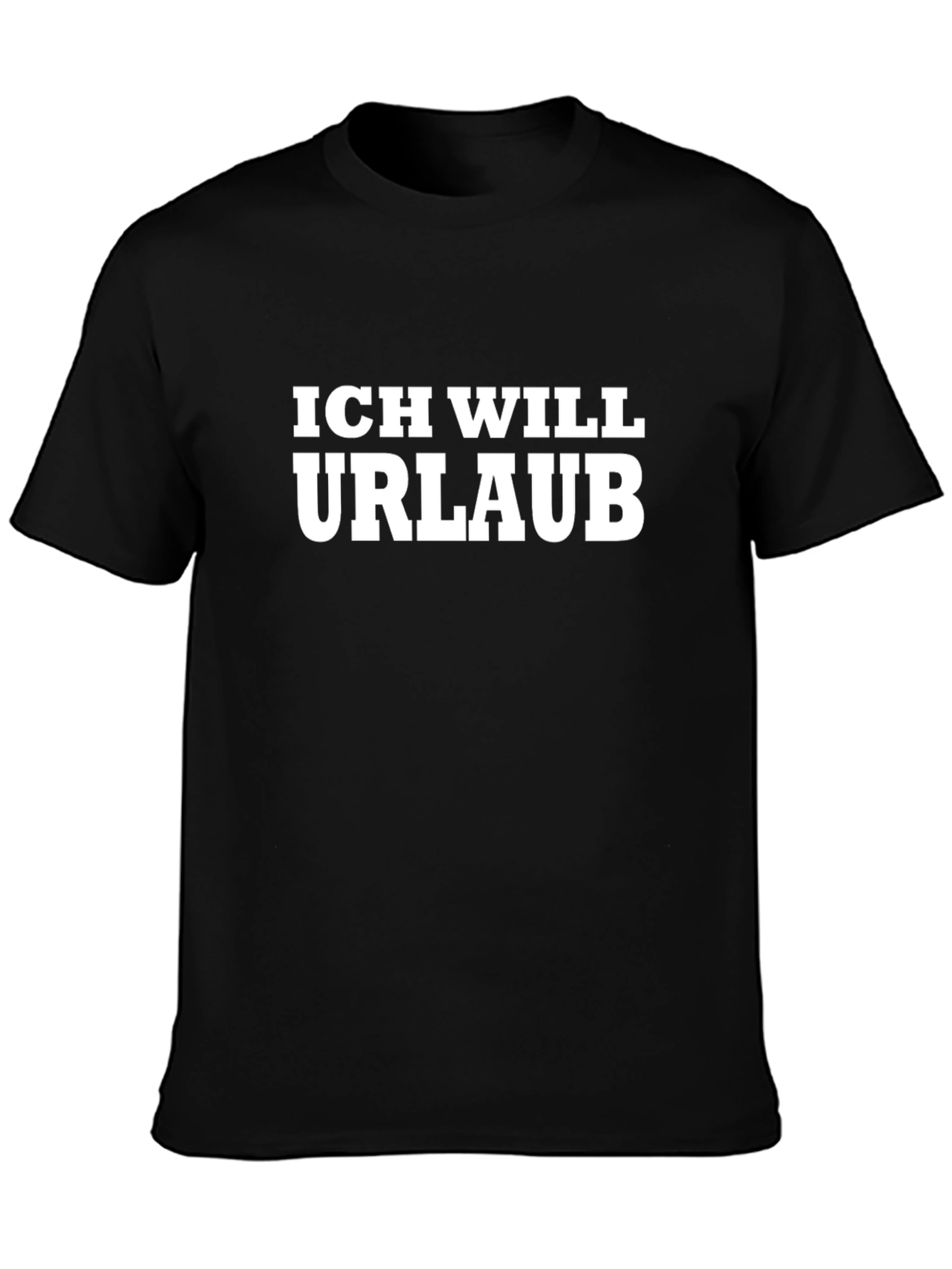 Black Ich Will Urlaub T-Shirt - Black Graphic Tee view 3