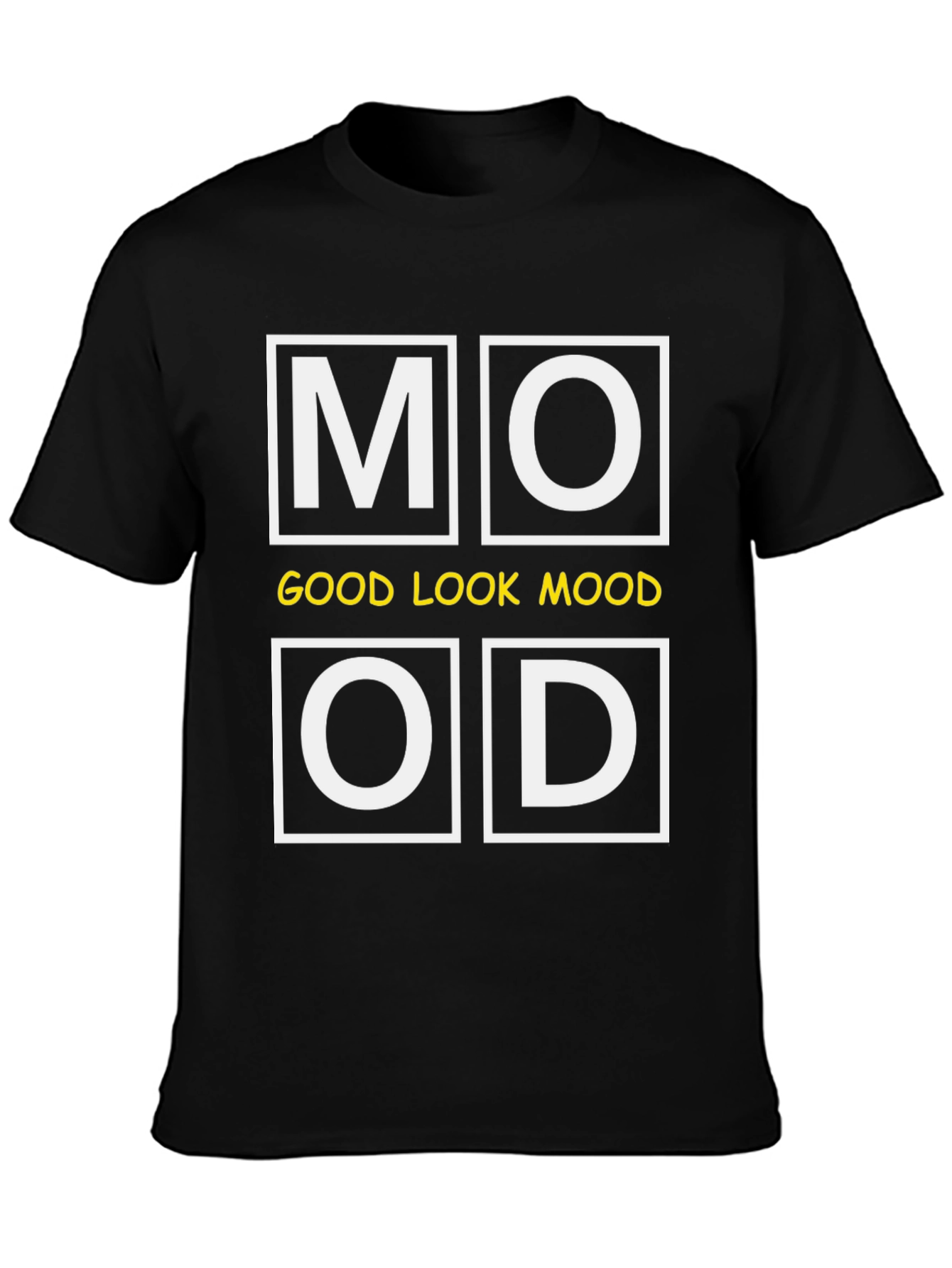 Black Good Look Mood T-Shirt - Stylish Black Tee view 3