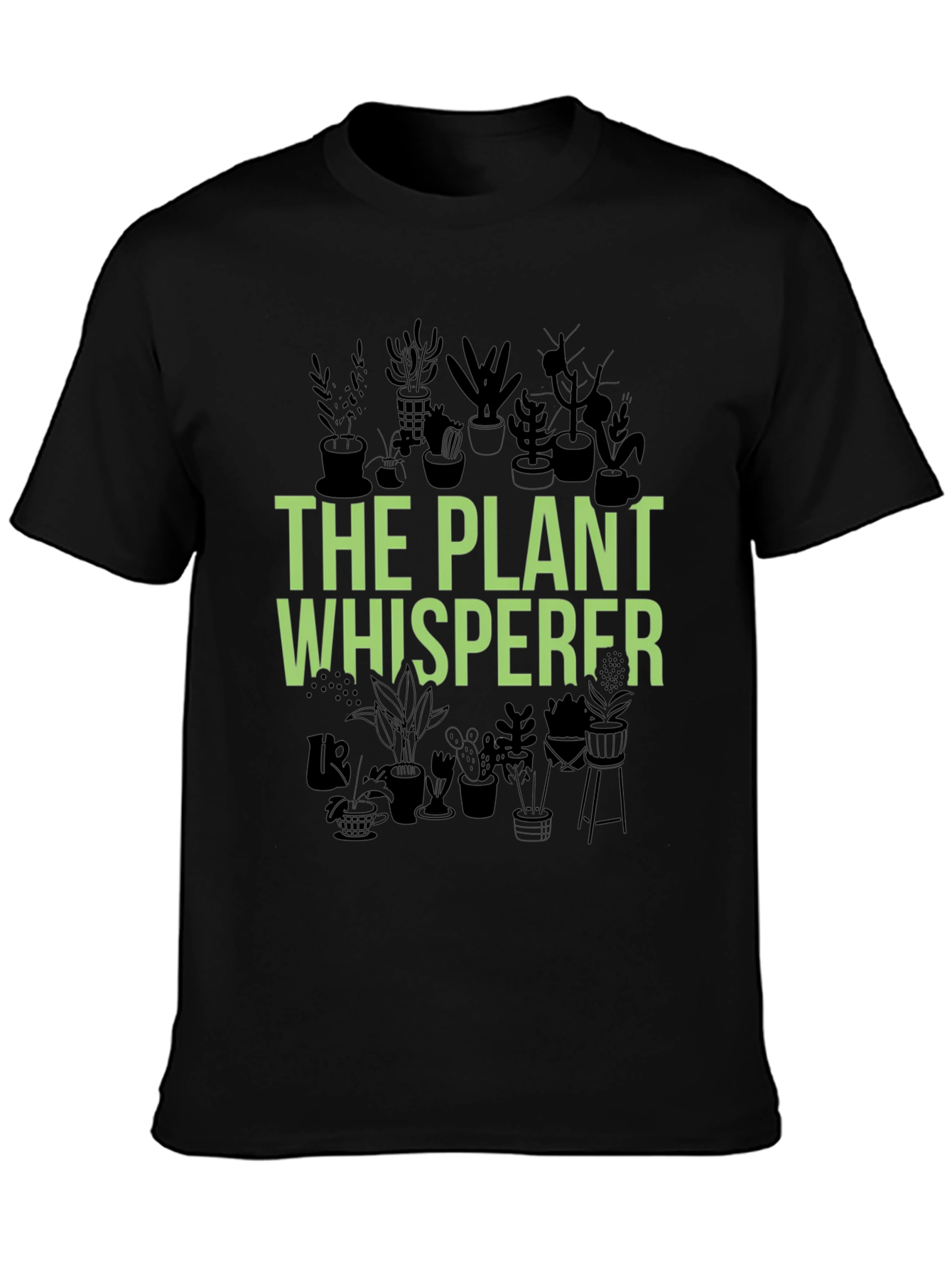 Black The Plant Whisperer Graphic T-Shirt view 3