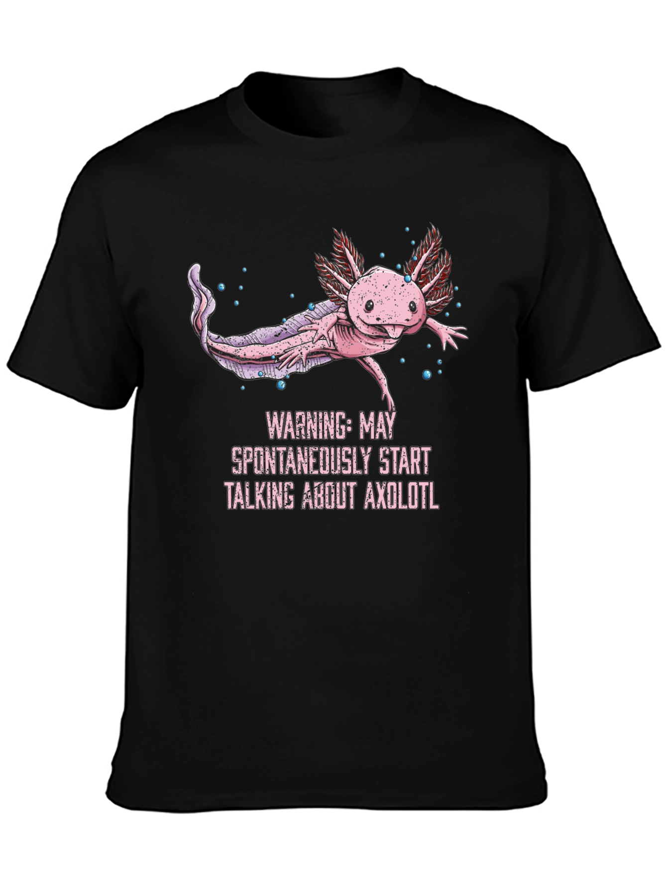 Black Axolotl T-Shirt - Funny Aquatic Pet Lover Tee view 3