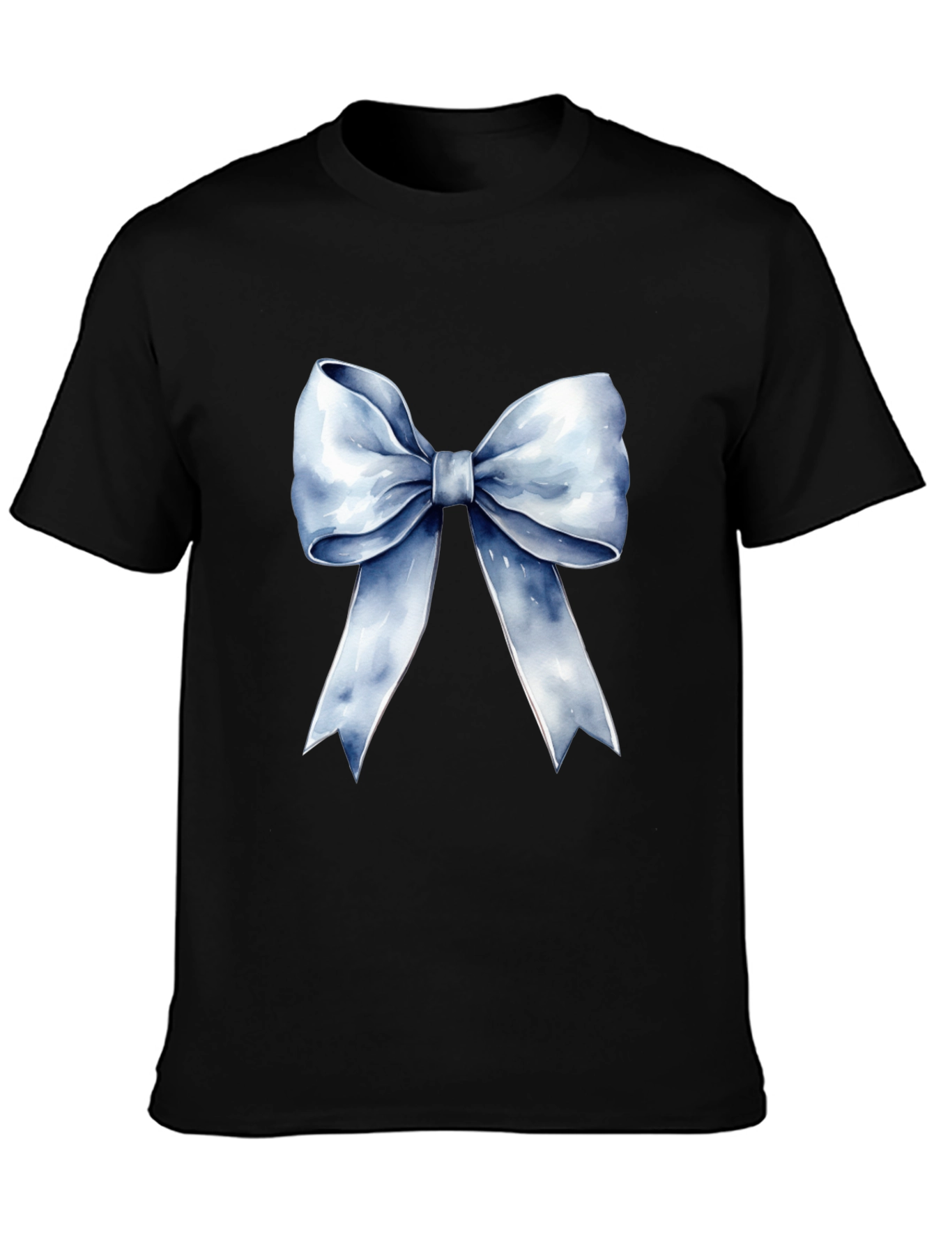 Black Bow Graphic Tee - Stylish Black Cotton T-Shirt view 3