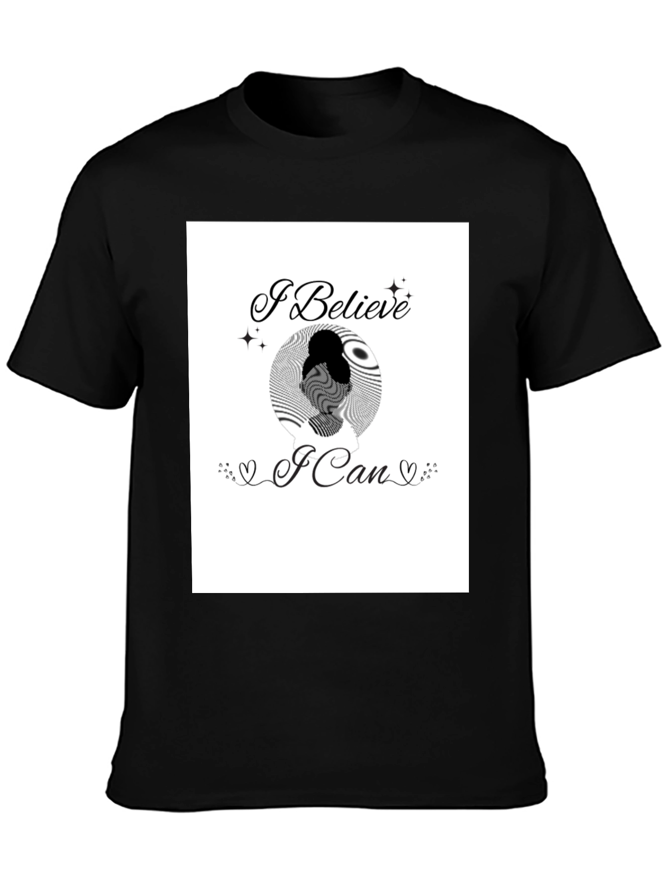 Black Believe in Yourself Graphic Tee - Black view 3