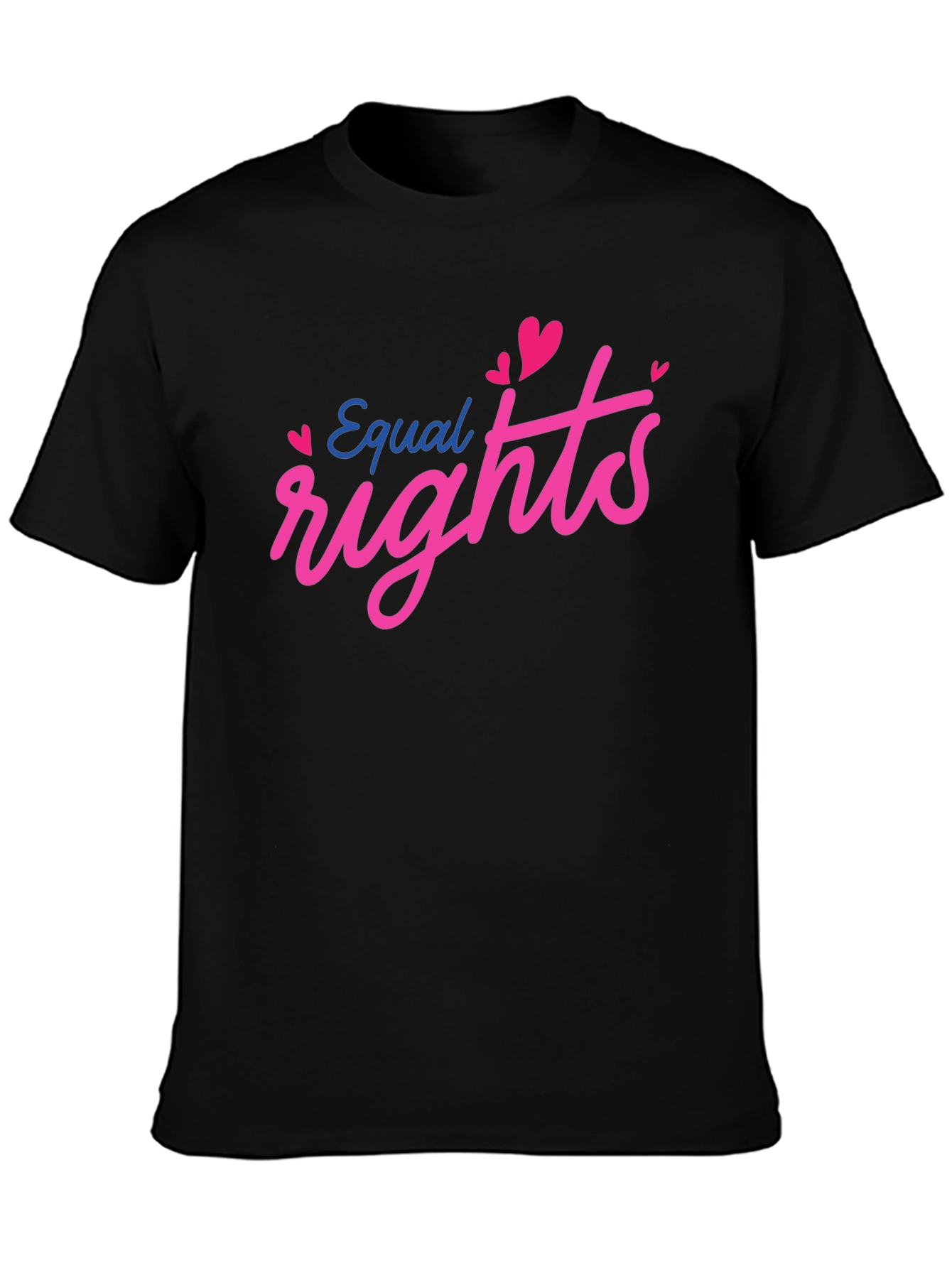 Black Equal Rights Heart Graphic Black T-Shirt view 3