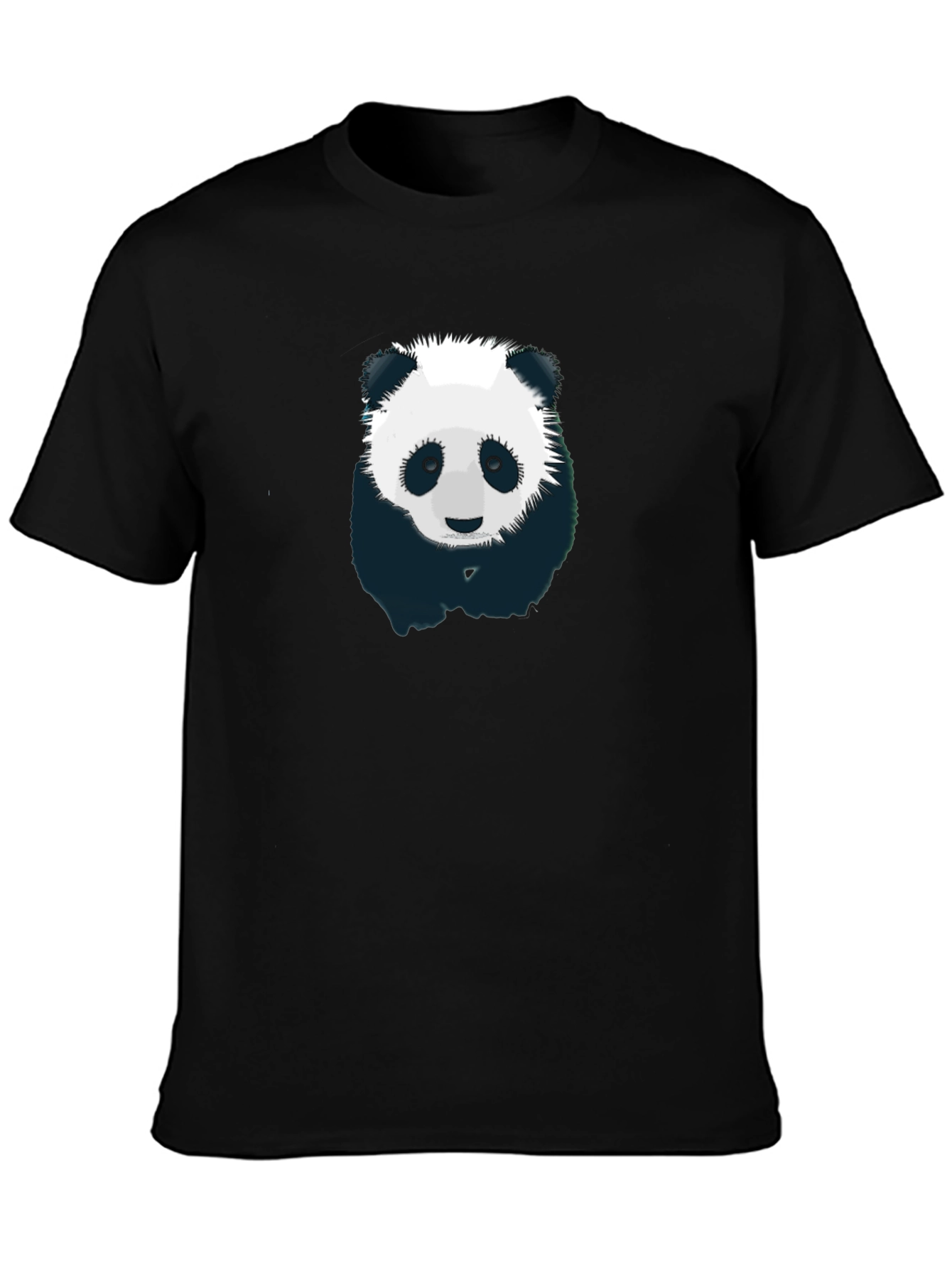 Black Panda Graphic T-Shirt - Men's Black Crew Neck view 3