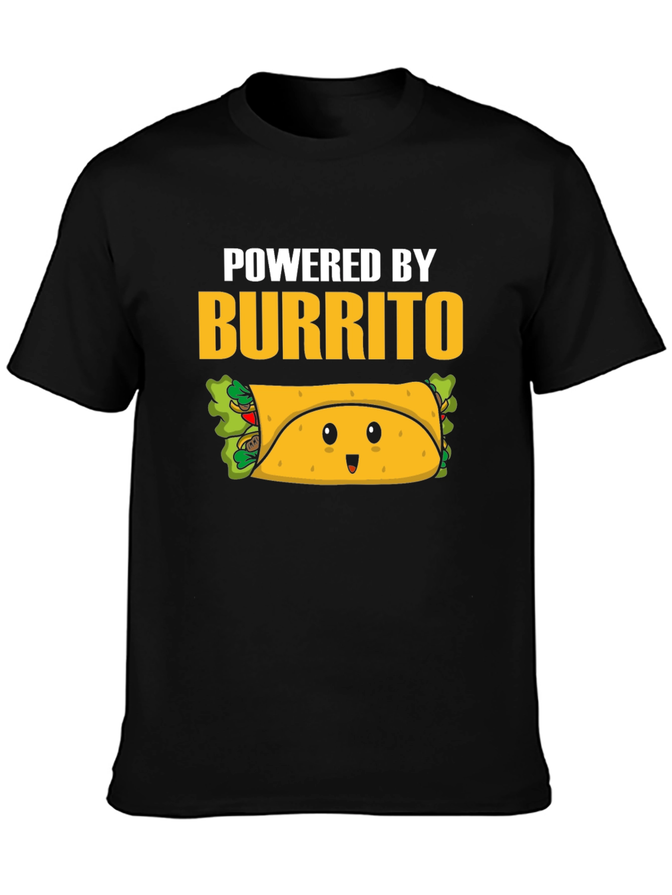 Black Powered by Burrito Graphic Tee view 3