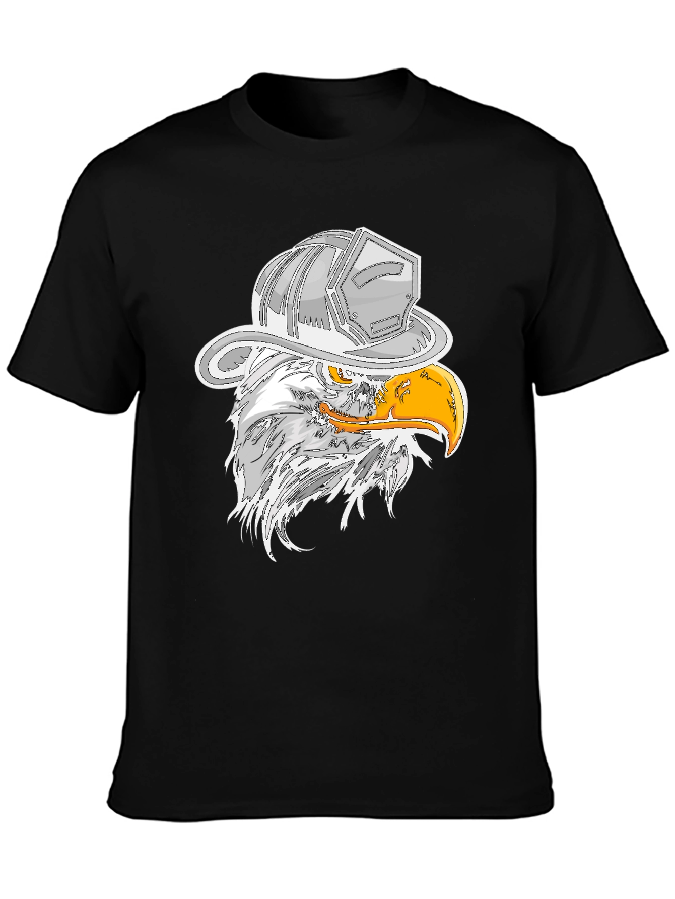Black Eagle Firefighter Helmet Graphic T-Shirt view 3