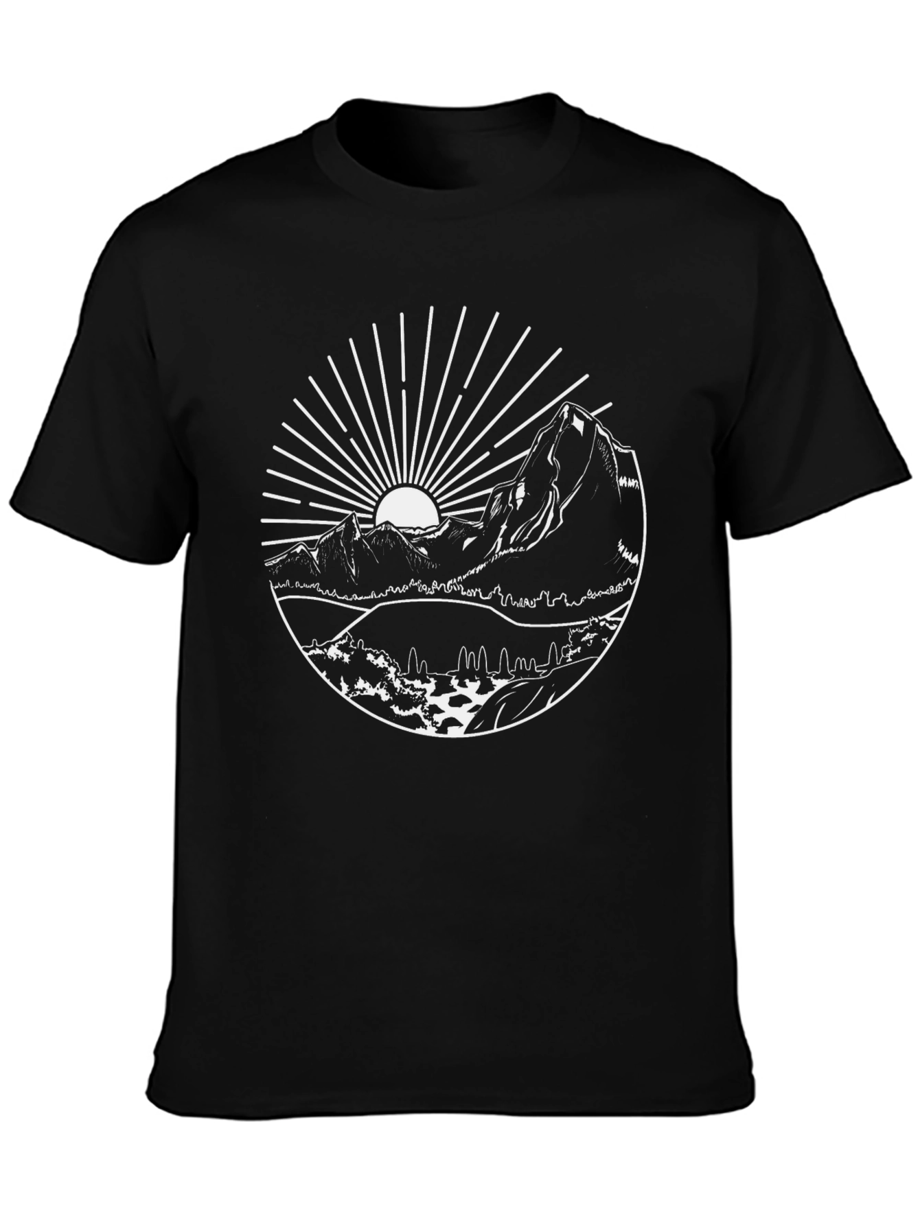 Mountain Scene Graphic Tee - Black - 3