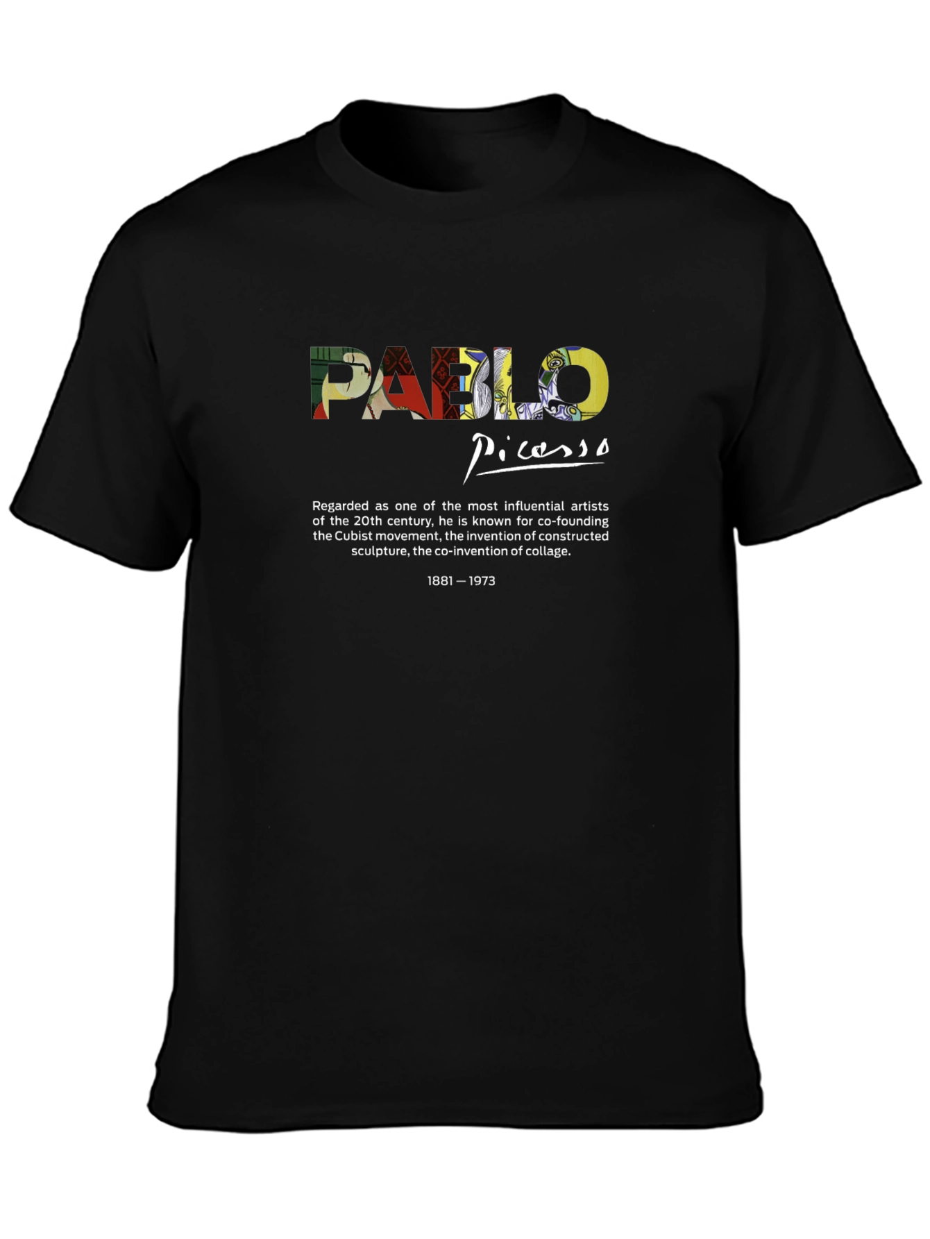 Black Pablo Picasso Graphic T-Shirt - Artistic Design view 3