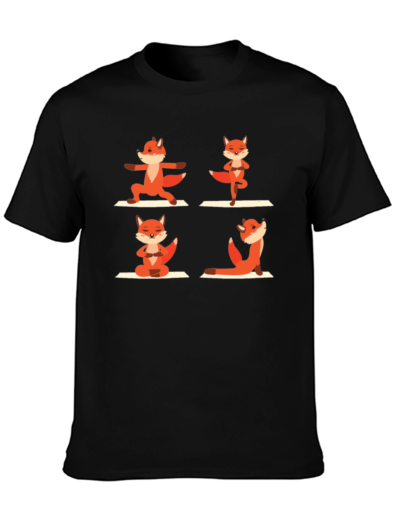 Black Yoga Fox Graphic Tee view 3