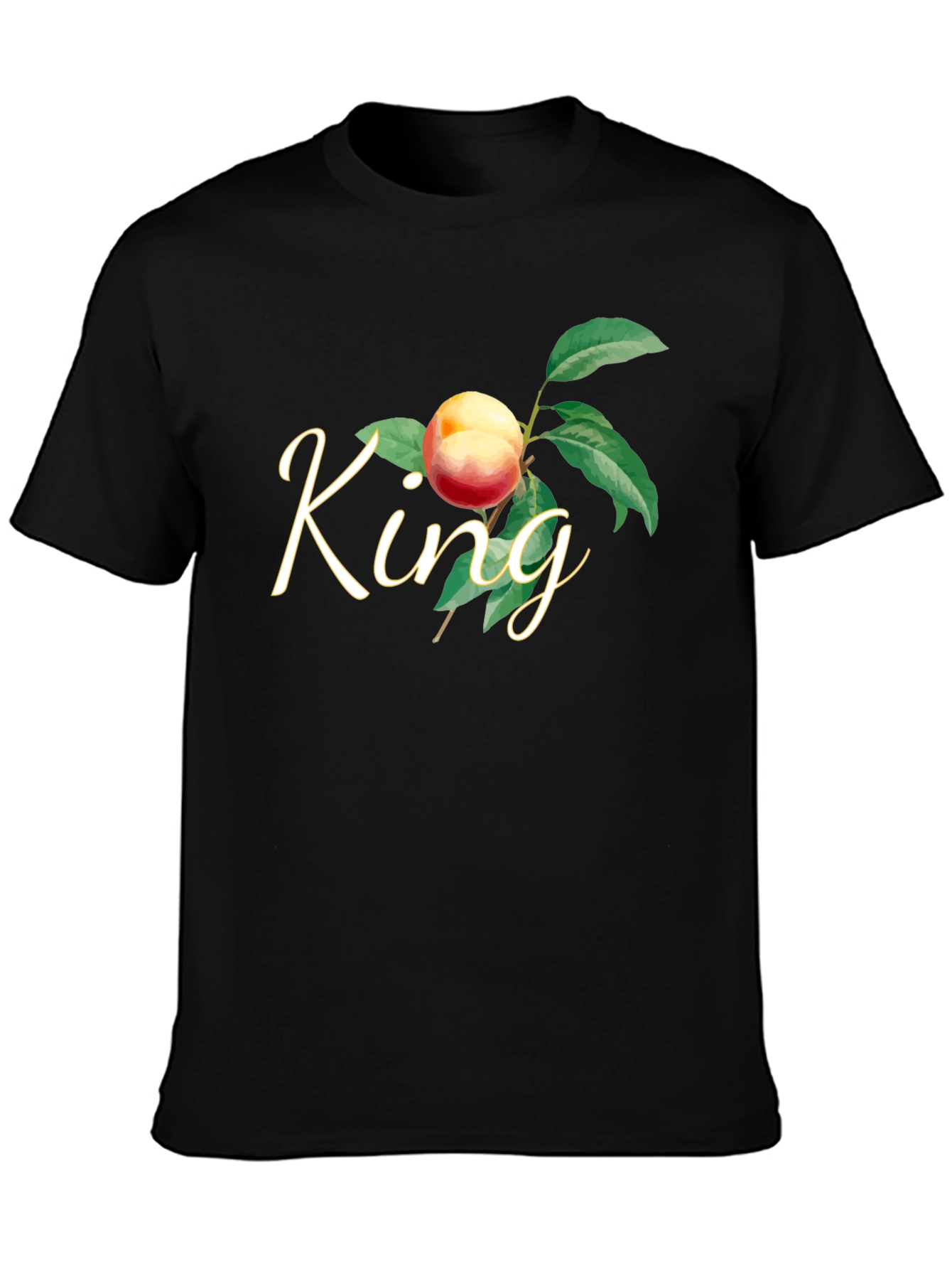 Black King Peach Graphic T-Shirt - Black view 3