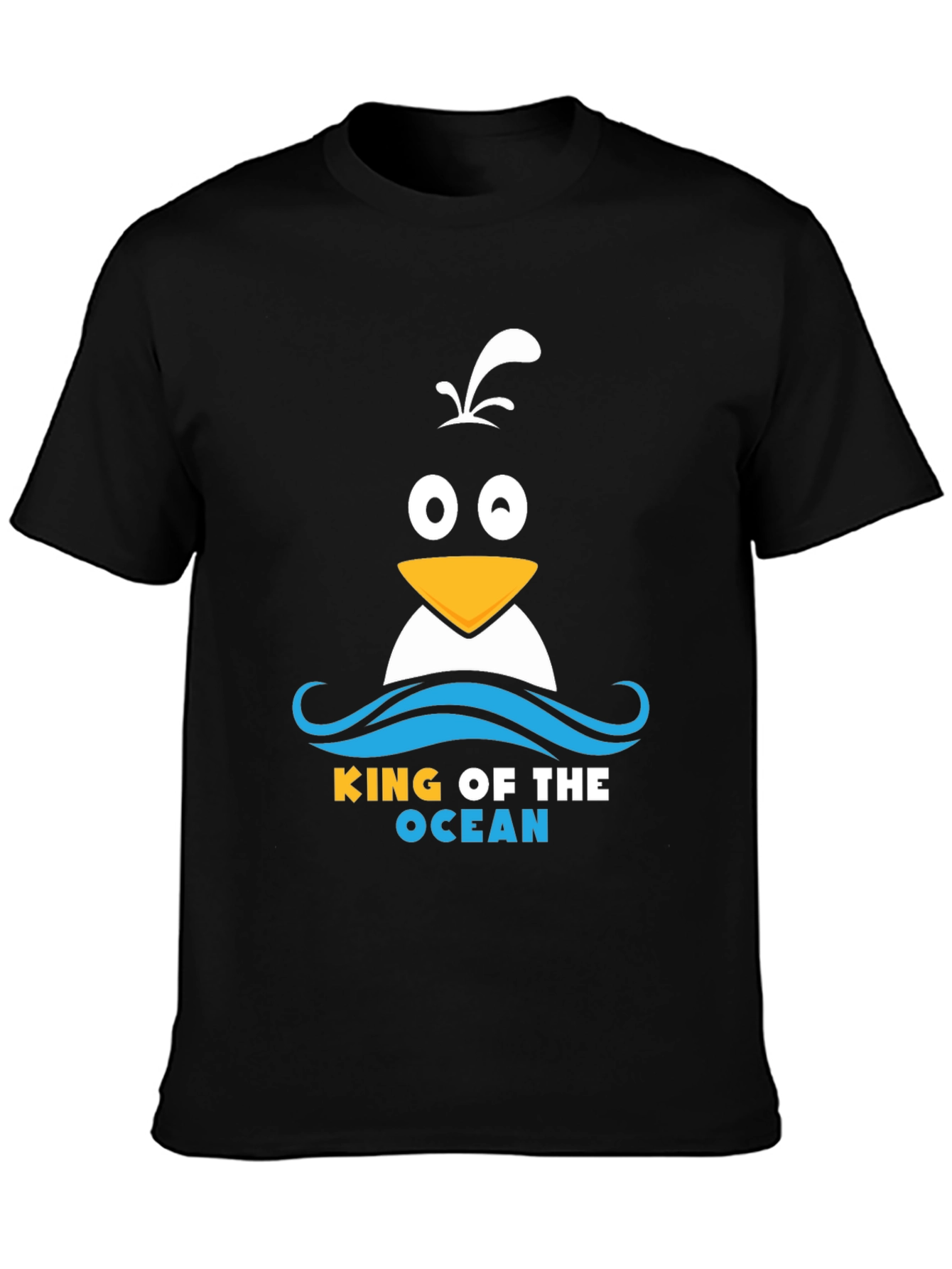 Black King of the Ocean Penguin T-Shirt - Black view 3