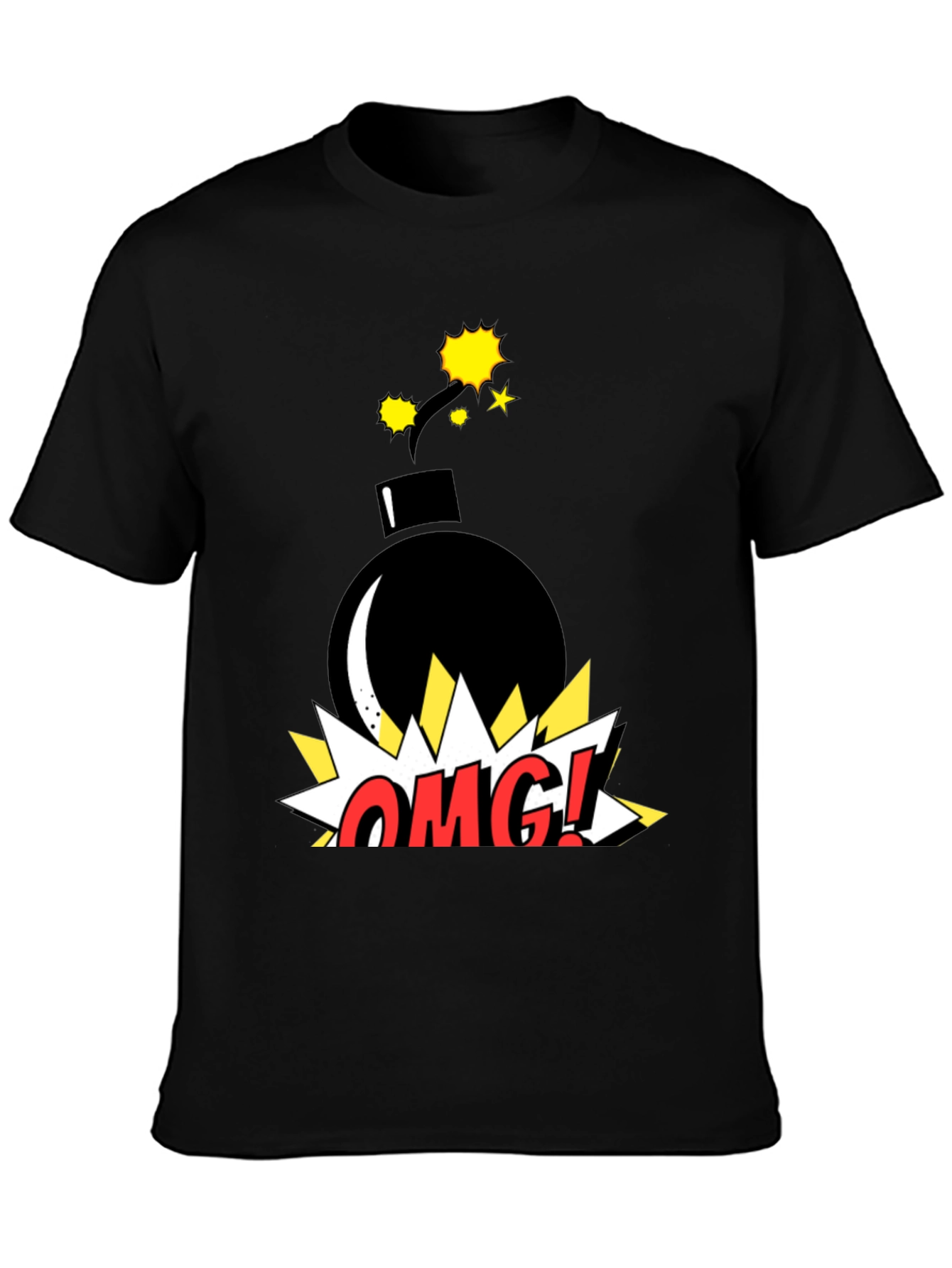 Black OMG! Graphic T-Shirt - Bomb Design view 3