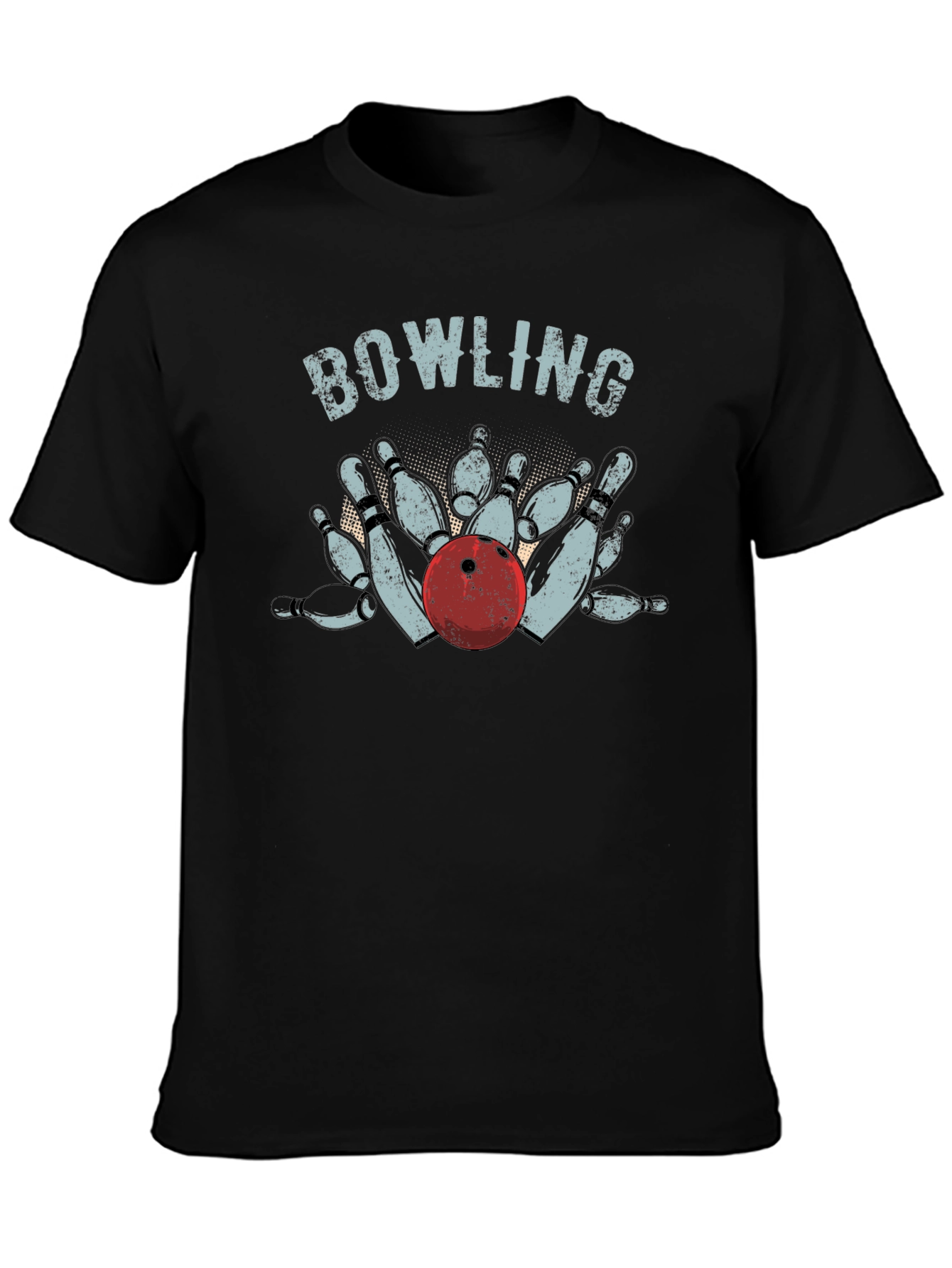 Black Bowling Strike Graphic Tee - Black view 3