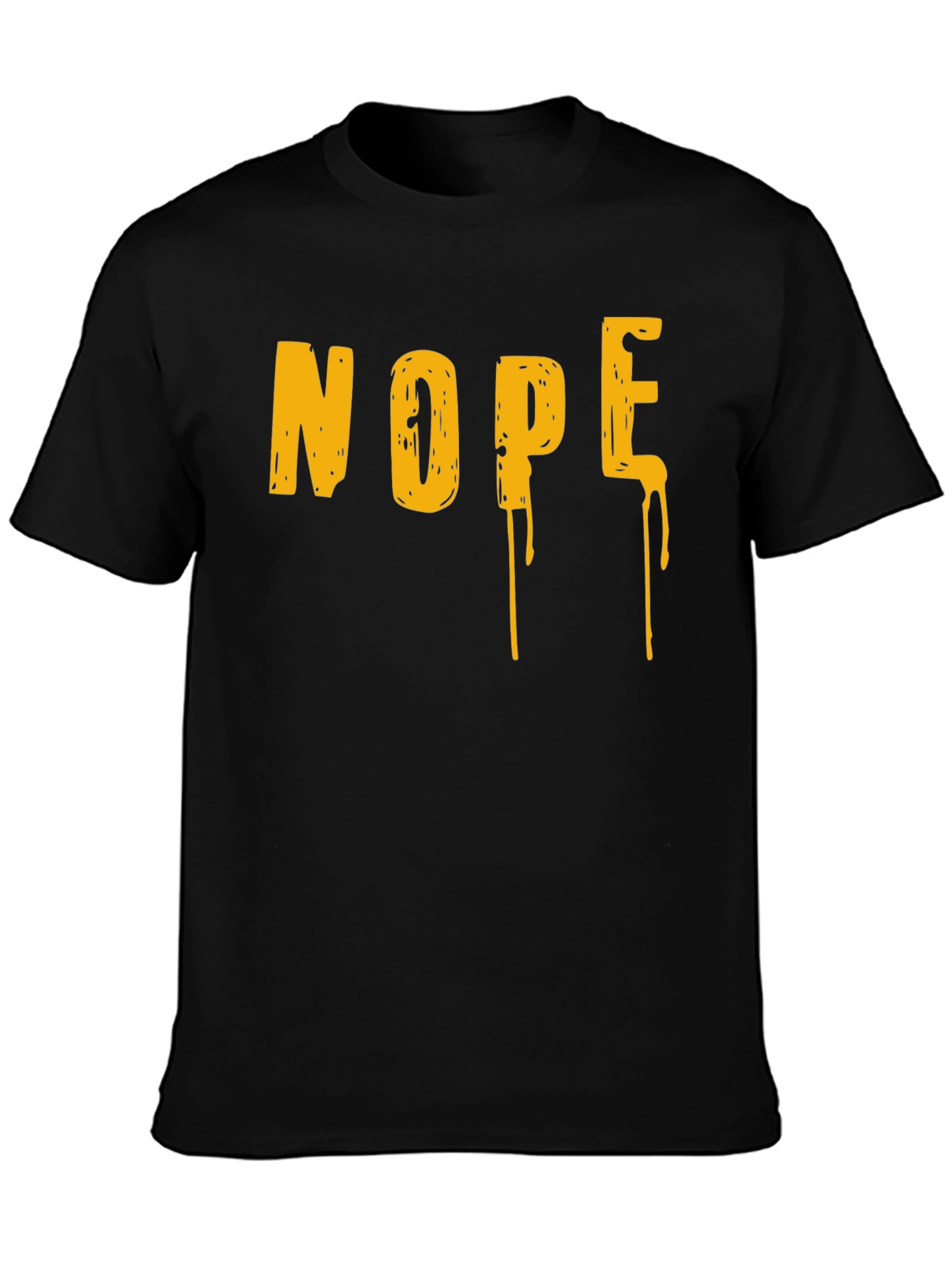 Black Nope Drip Graphic Tee - Black Cotton Blend Casual T-Shirt view 3