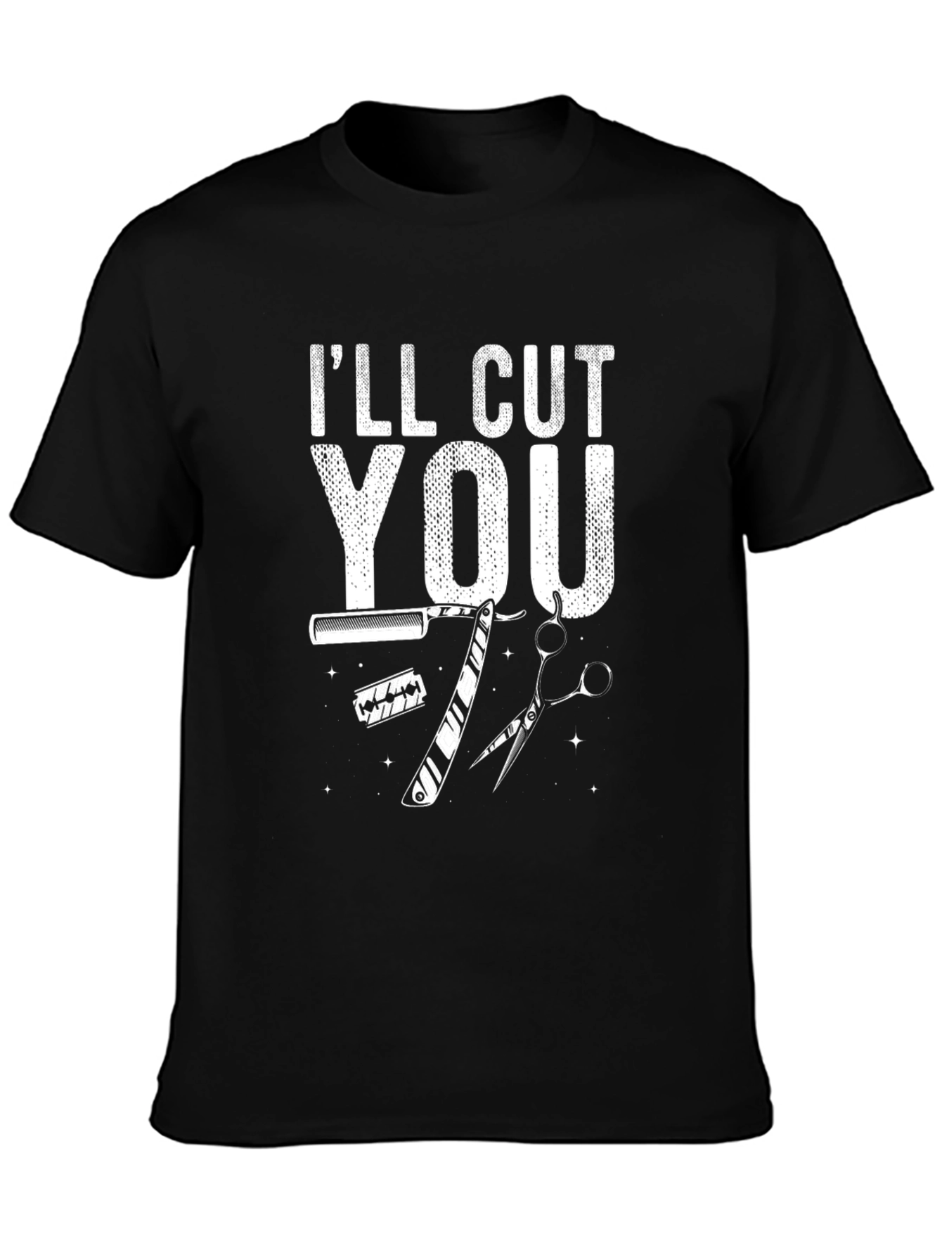 Black I'll Cut You Barber Graphic T-Shirt view 3