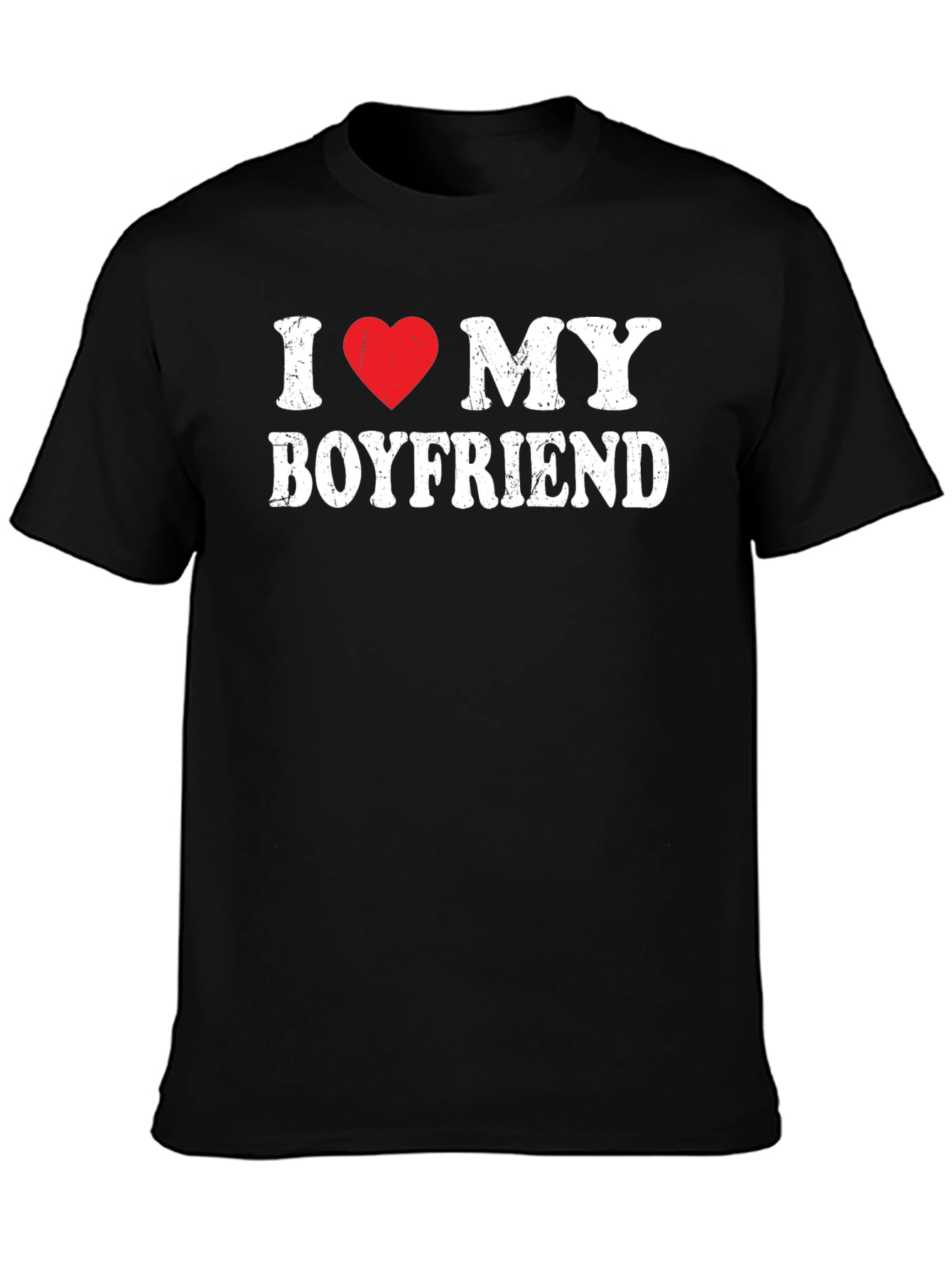 Black I Love My Boyfriend T-Shirt view 3