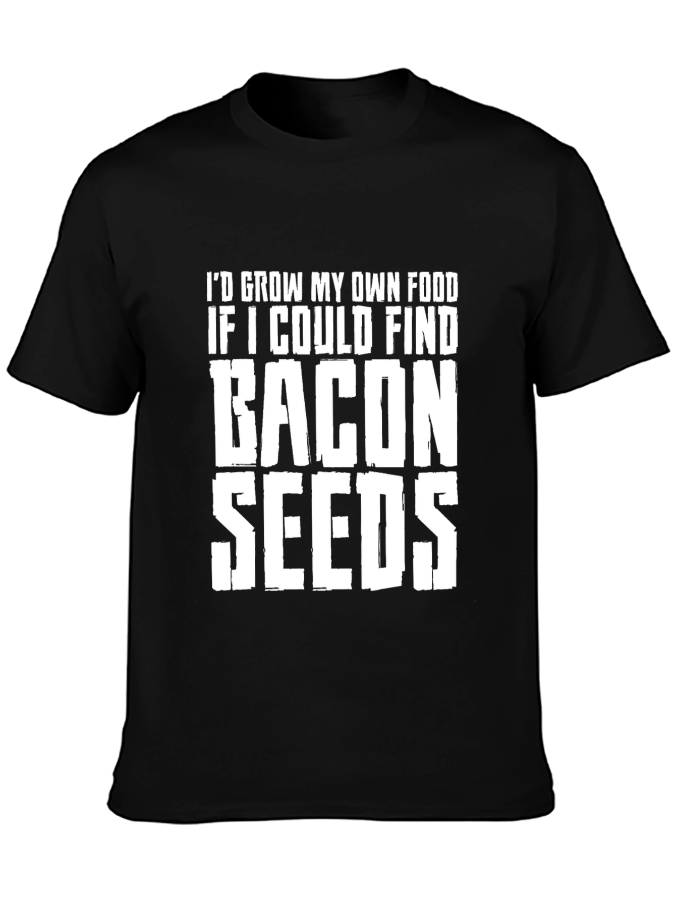 Black Bacon Seeds Graphic T-Shirt - Funny Foodie Tee view 3