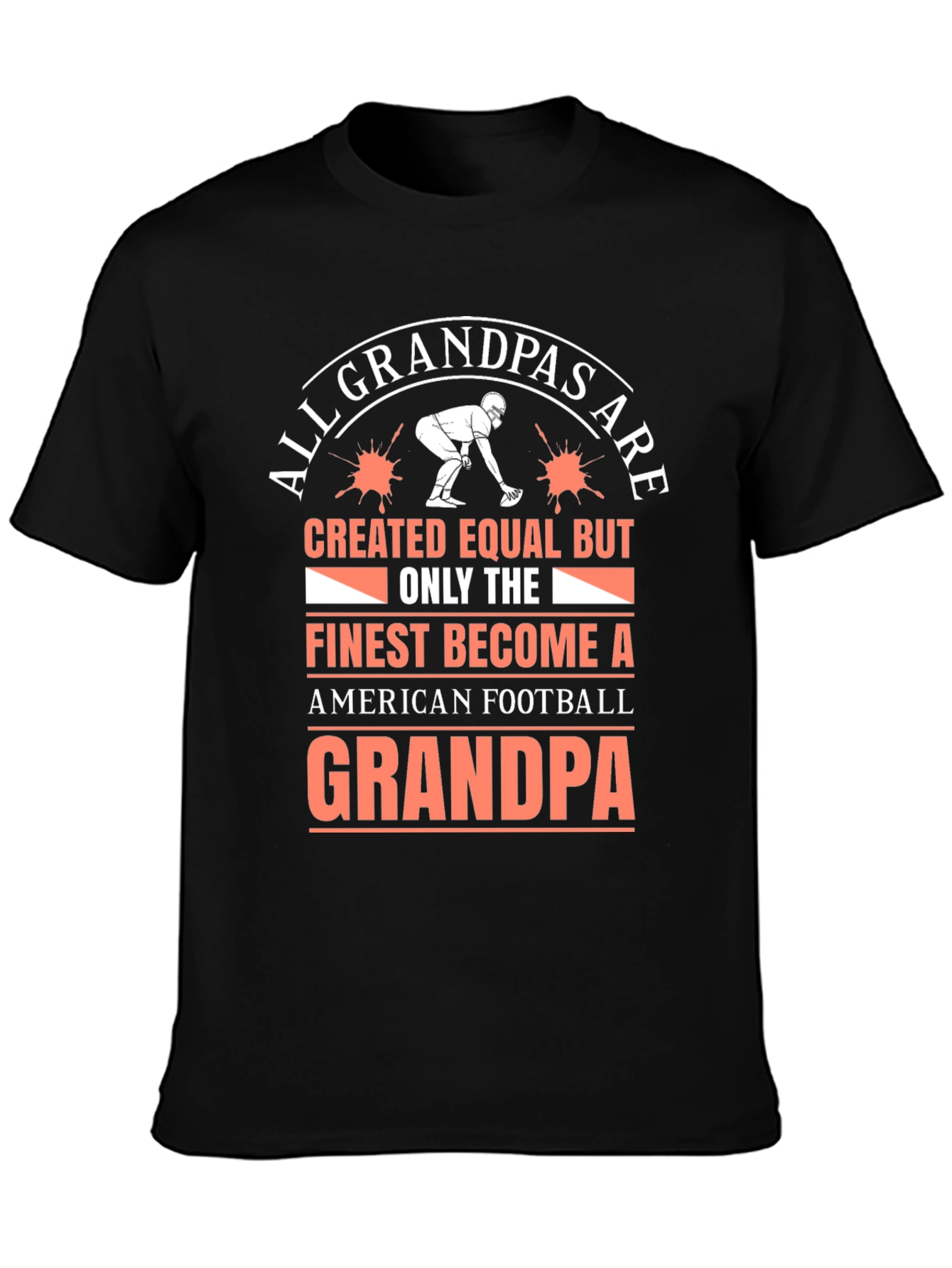 Black Football Grandpa T-Shirt - Finest Grandpas Tee view 3