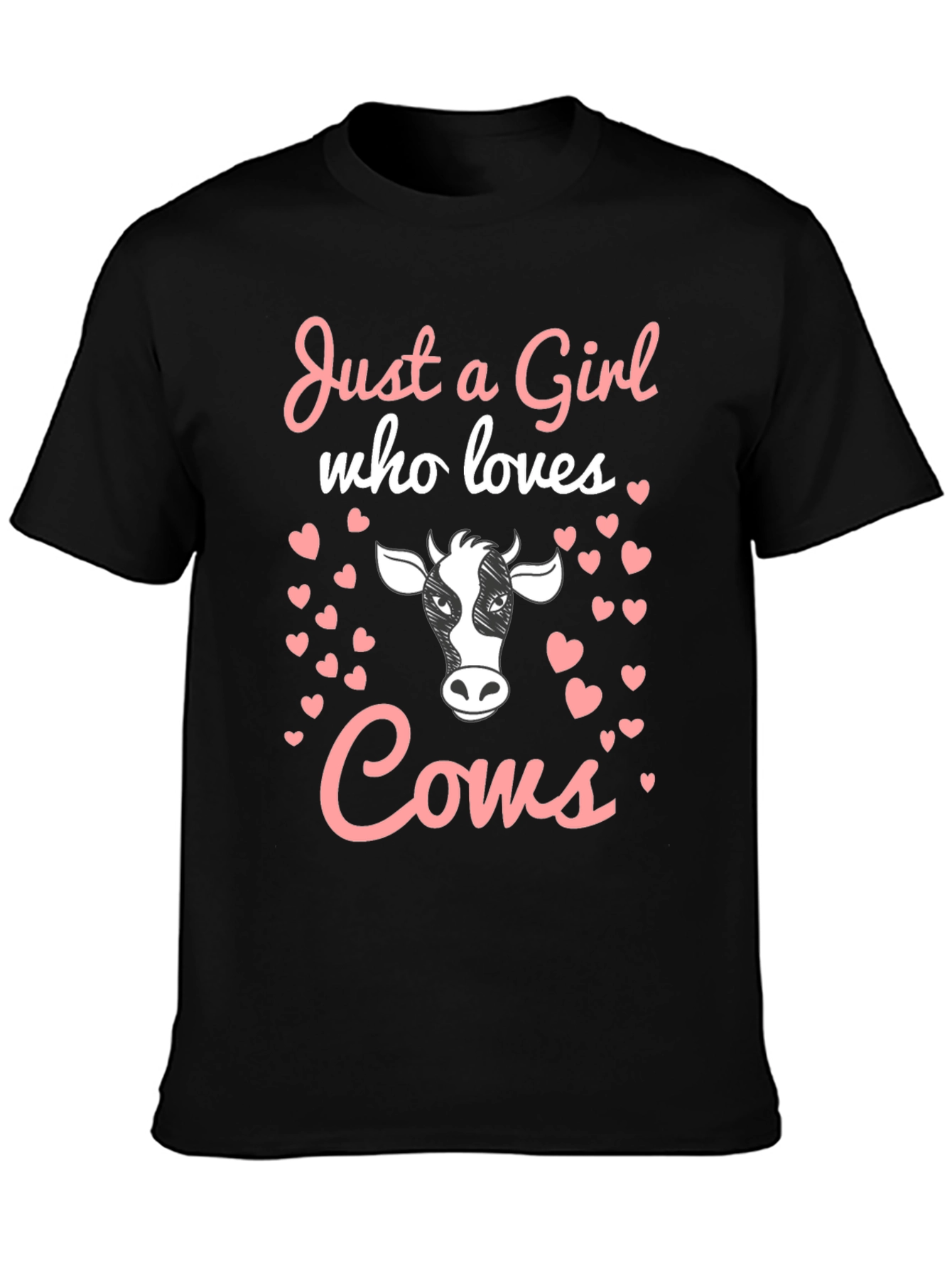 Black Just a Girl Who Loves Cows Graphic Tee view 3