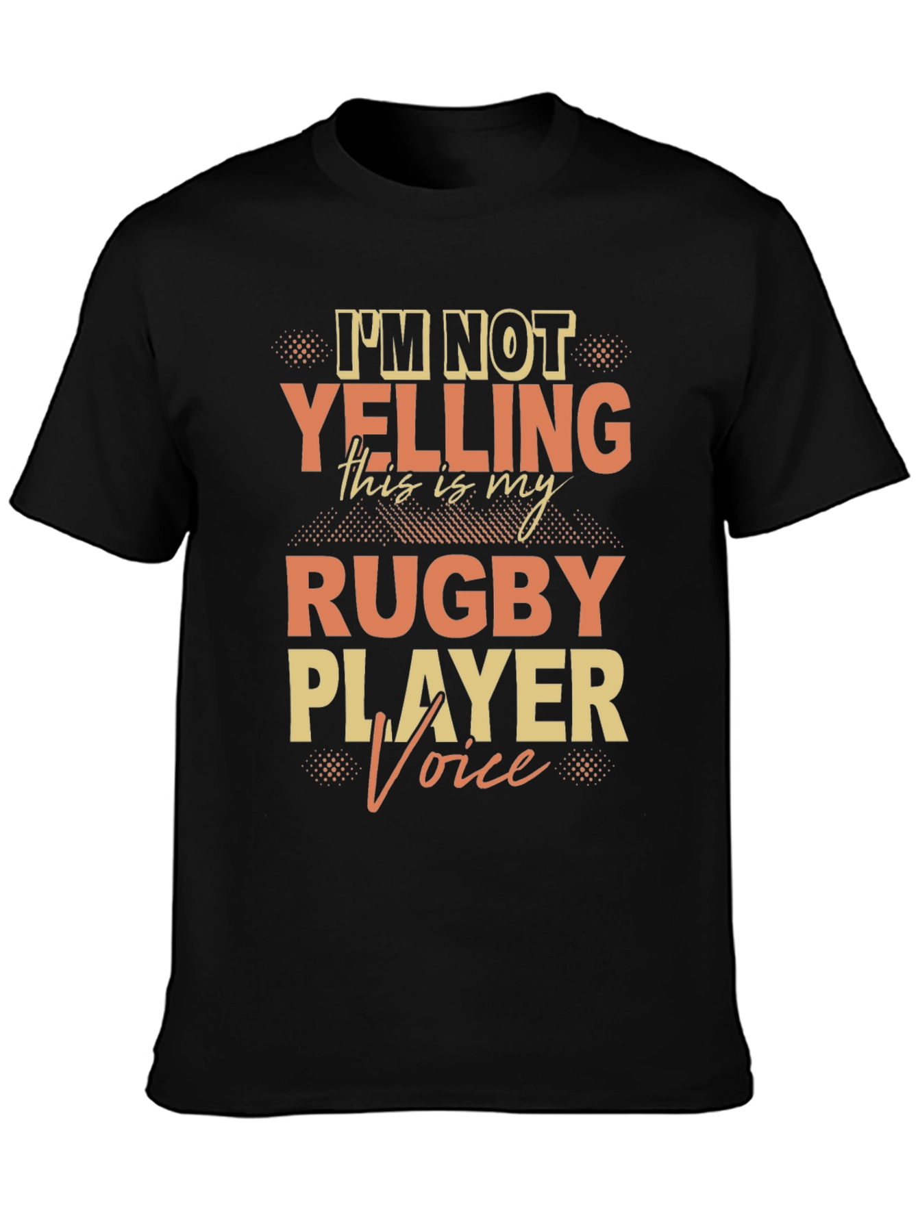 Black Rugby Player Voice T-Shirt view 3